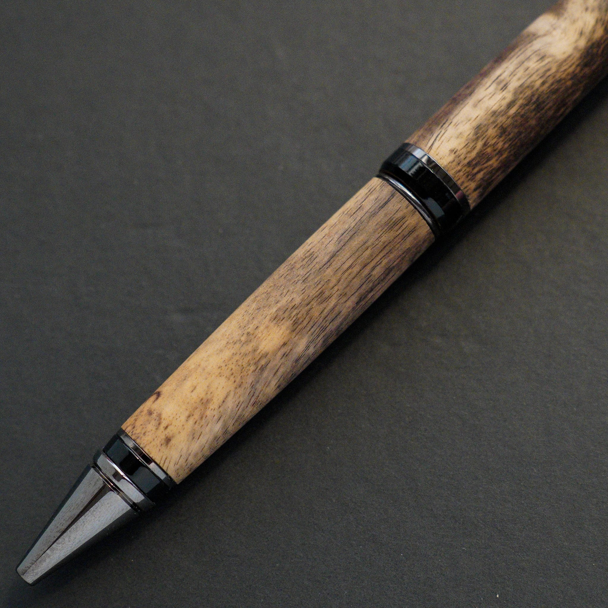 357ペン工房翌檜 特上 黒柿 緑孔雀杢 木軸シャーペン ボールペン