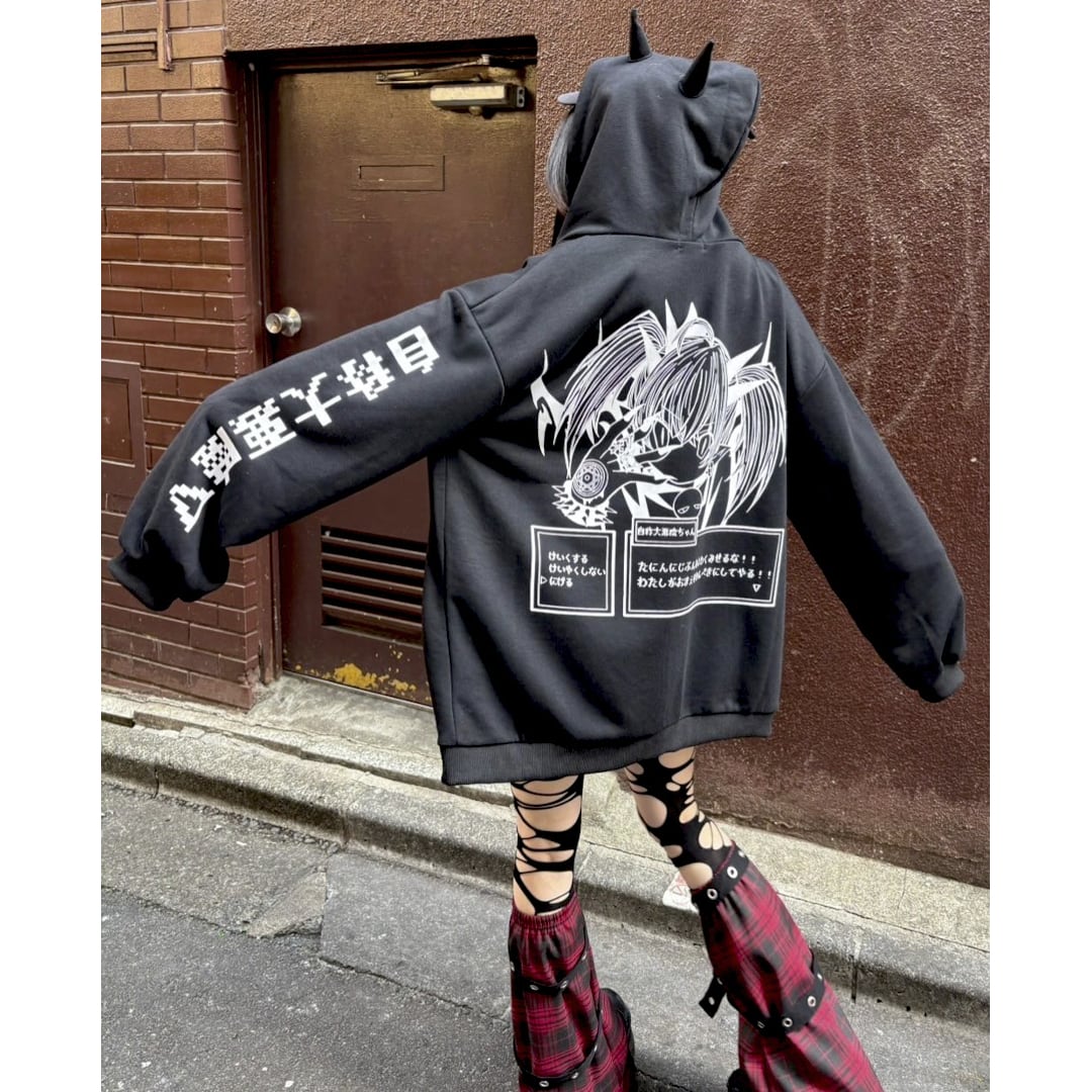 ツノ付き☆自称大悪魔ZIPパーカー | VOLCAN&APHRODITE
