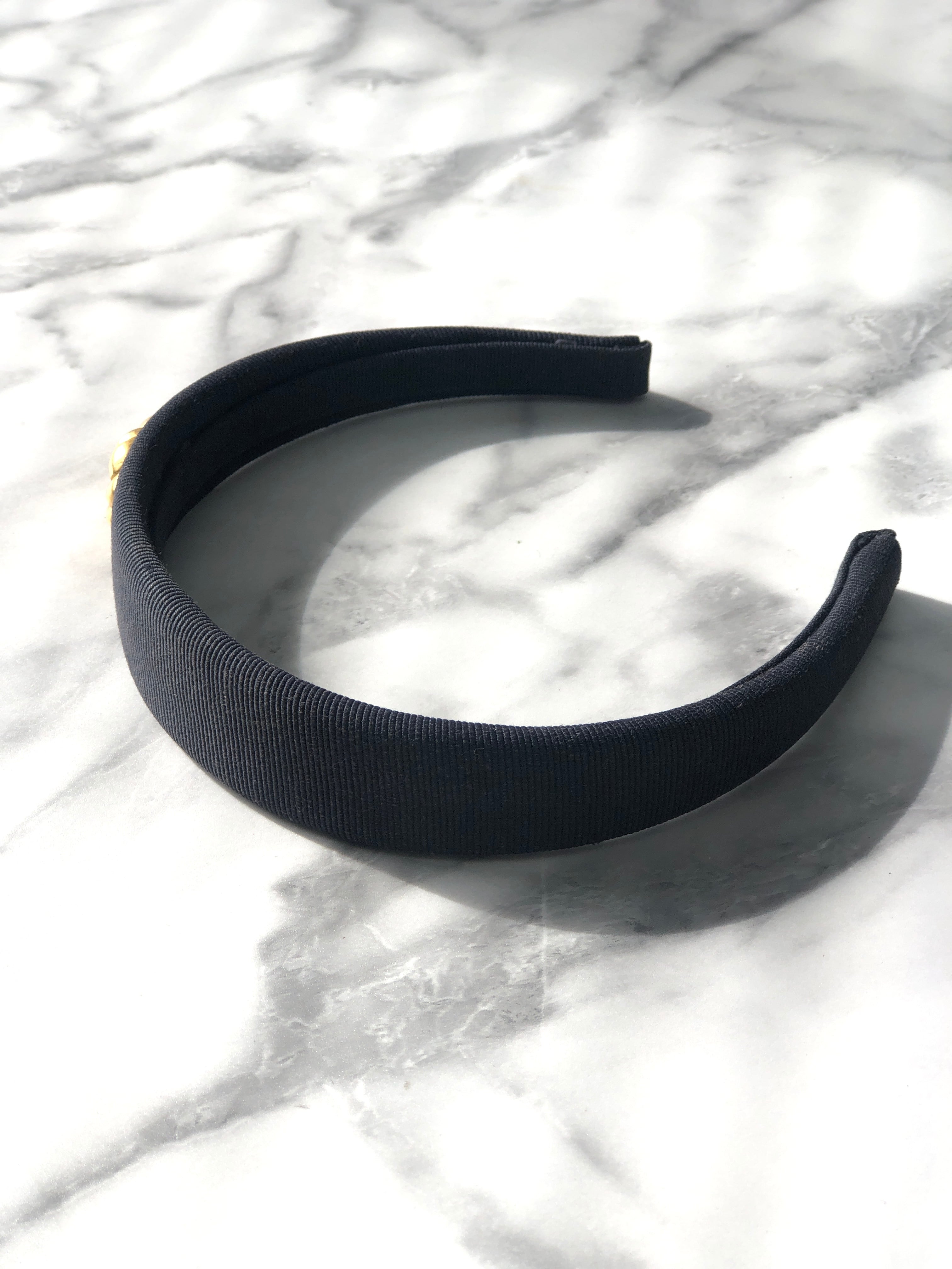 CELINE セリーヌ ツイスト ロゴ カチューシャ ネイビー vintage