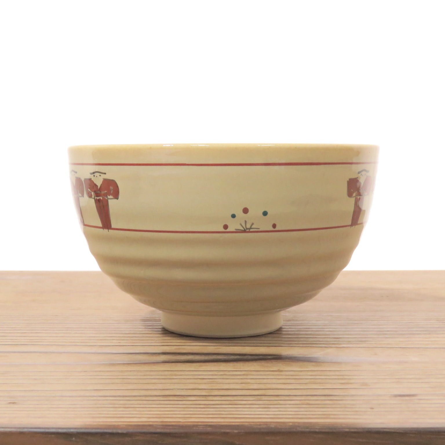 大塩昭山 赤膚焼 平茶碗 赤膚焼大塩昭山 奈良絵抹茶茶碗 茶わん なら絵