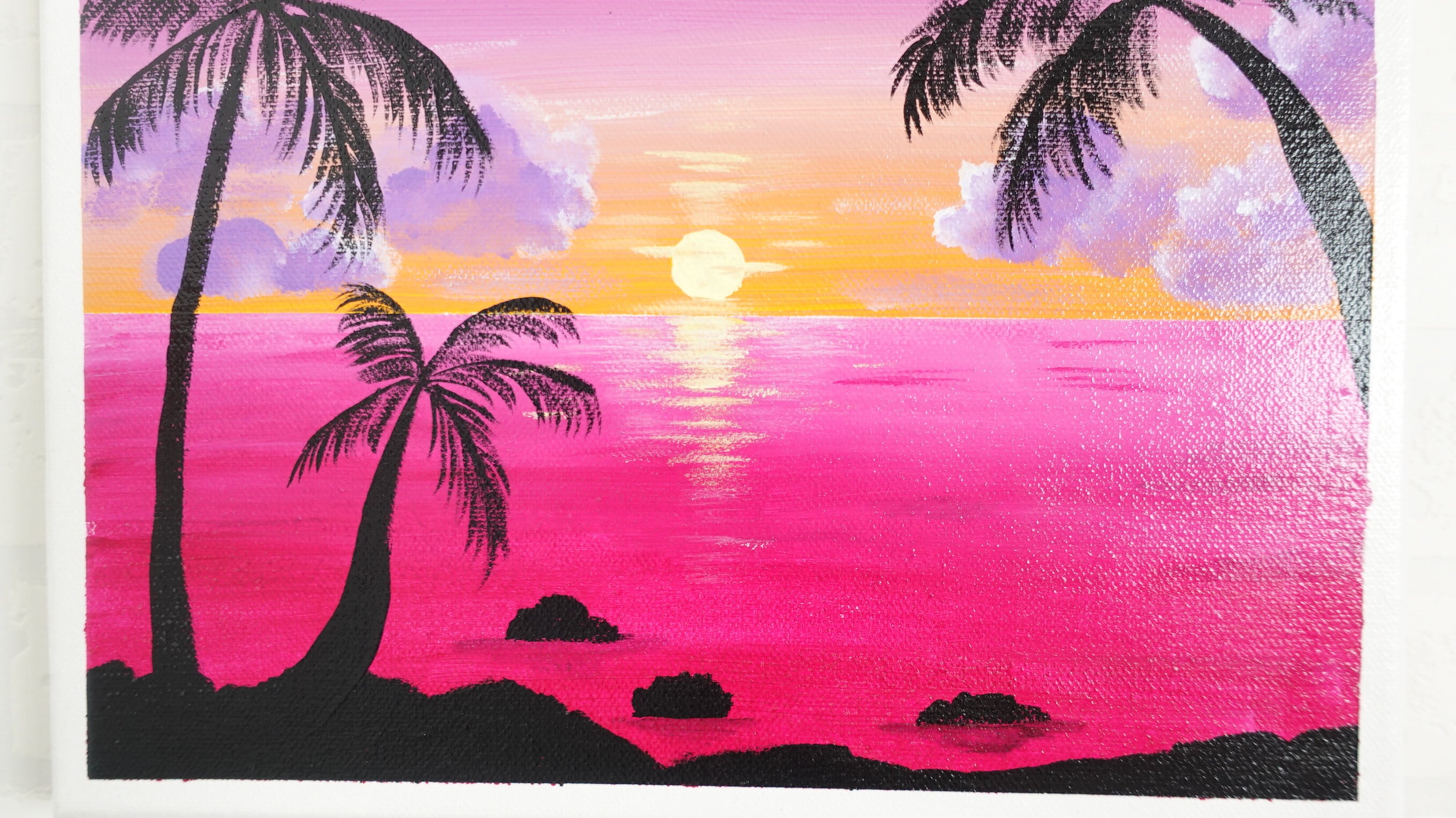 ハワイの夕日【アクリル画】原画・イラスト 30×30センチ | Chopin Design