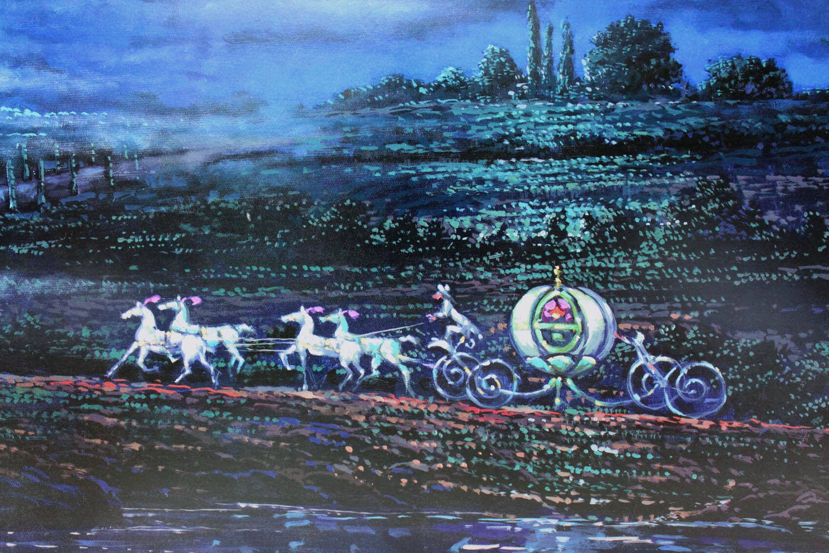 ディズニー絵画 「シンデレラ ムーンライト キャッスル」額縁/展示用