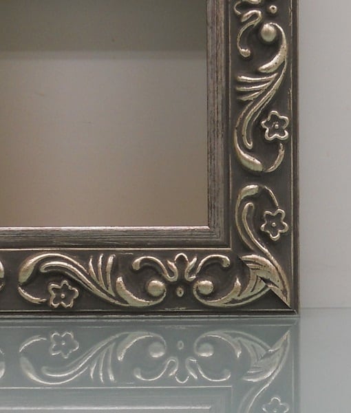 樹脂アンティークおしゃれフレームシルバーD-8201額縁サイズ100mm