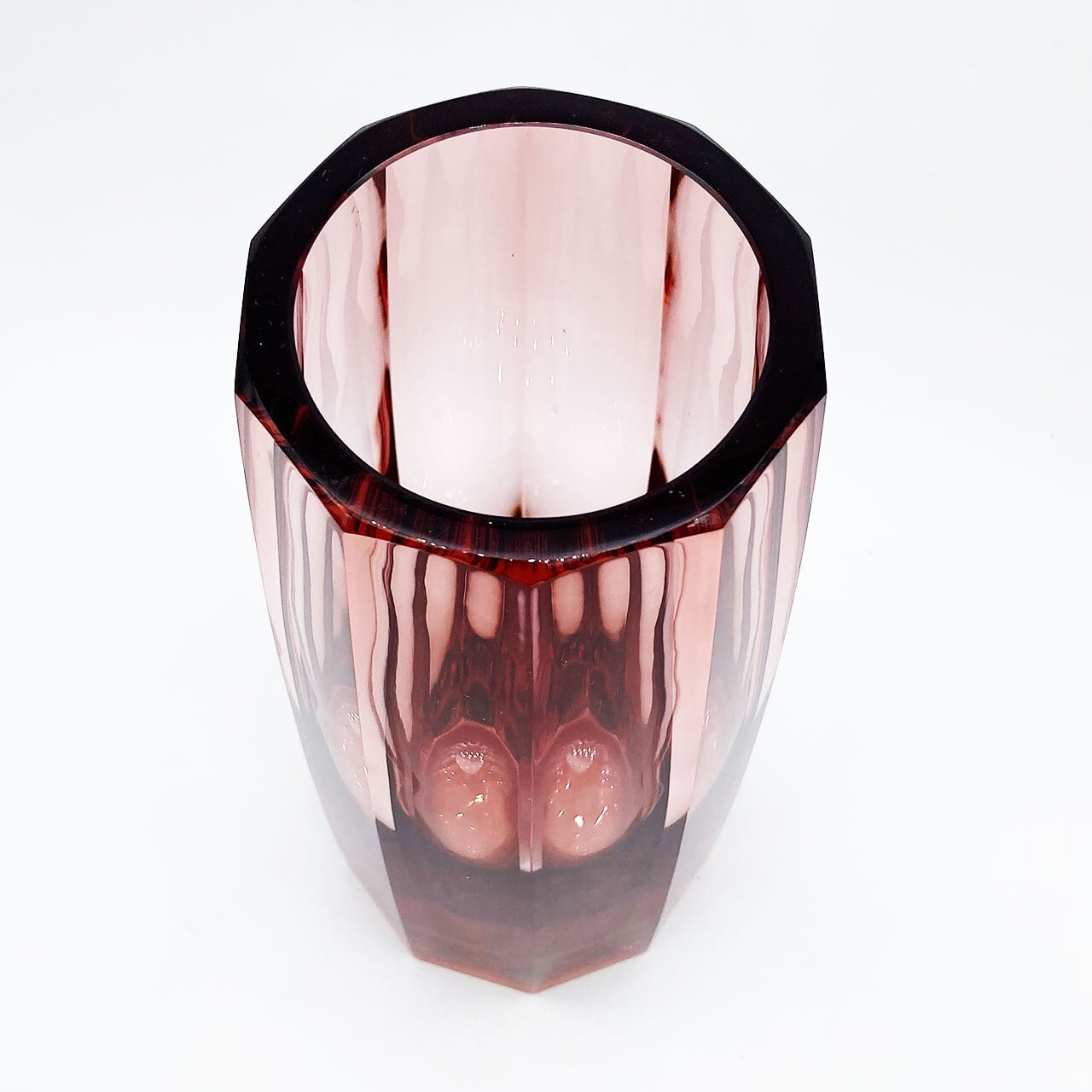 ボヘミアガラス モーゼル Moser 花瓶 フラワーベース プラム