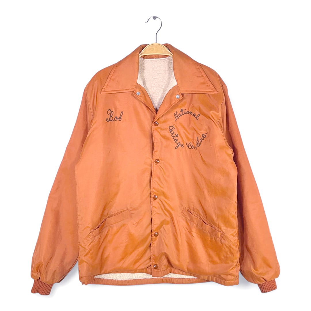 70s USA製 ヴィンテージコーチジャケット チェーンステッチ刺繍