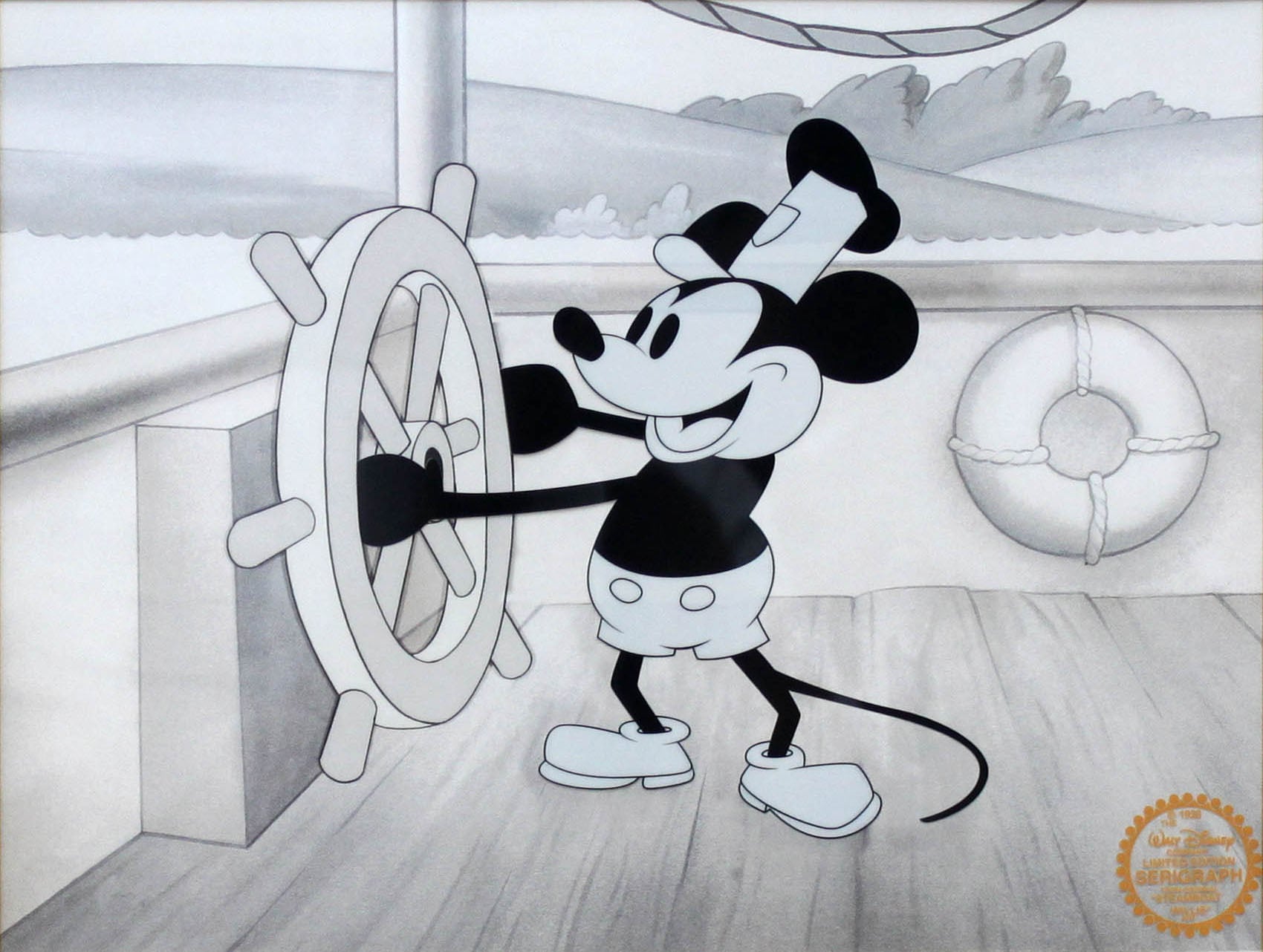 ディズニー セル画「ミッキーマウス/蒸気船ウィリー」額縁2種選択可