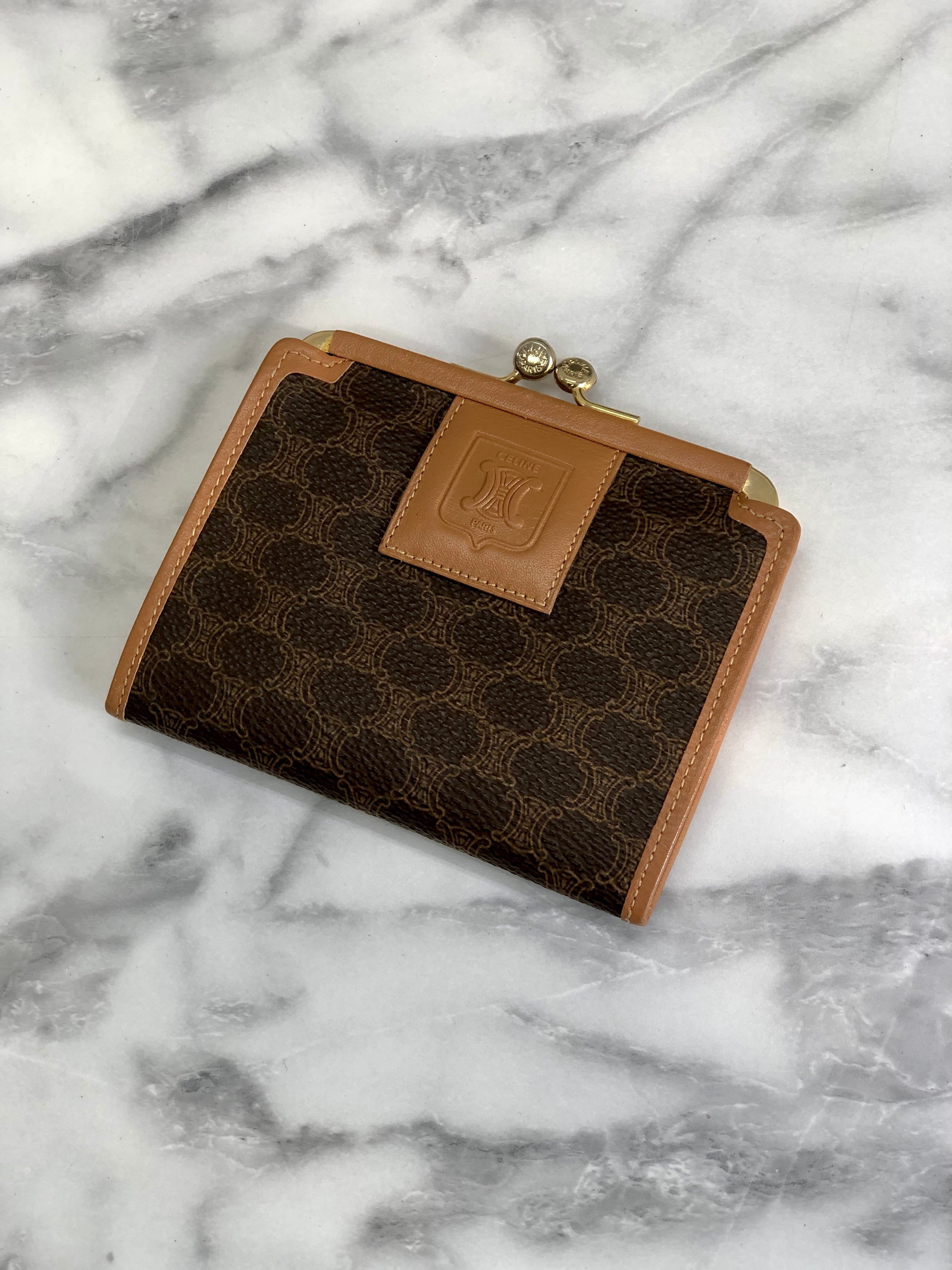 CELINE セリーヌ マカダム ブラゾン型押し PVC レザー コインケース