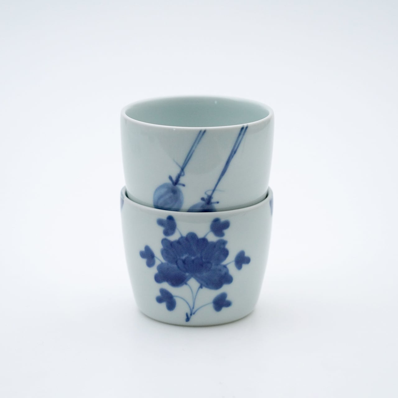 福島県 大堀相馬焼 緑釉流し紋 猪口 蕎麦猪口 相馬焼 地方窯