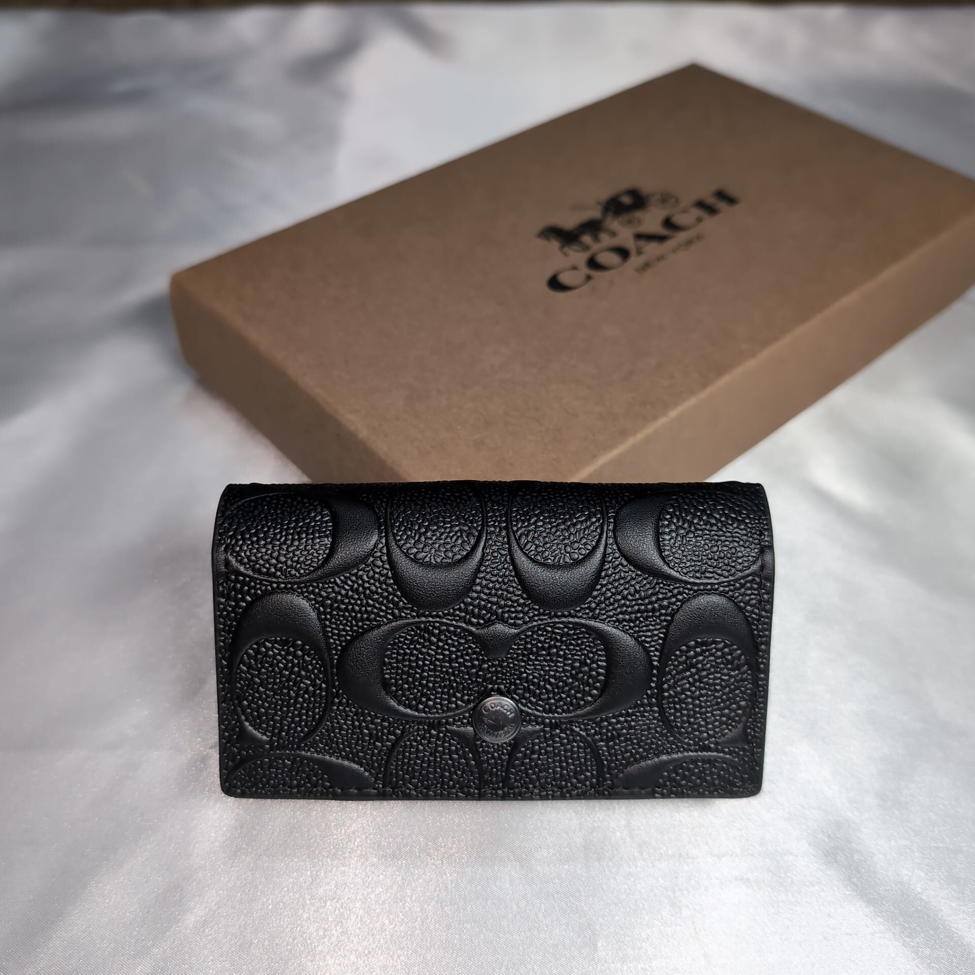 COACHコーチ キーケース シグネチャーエンボス ブラック | francore