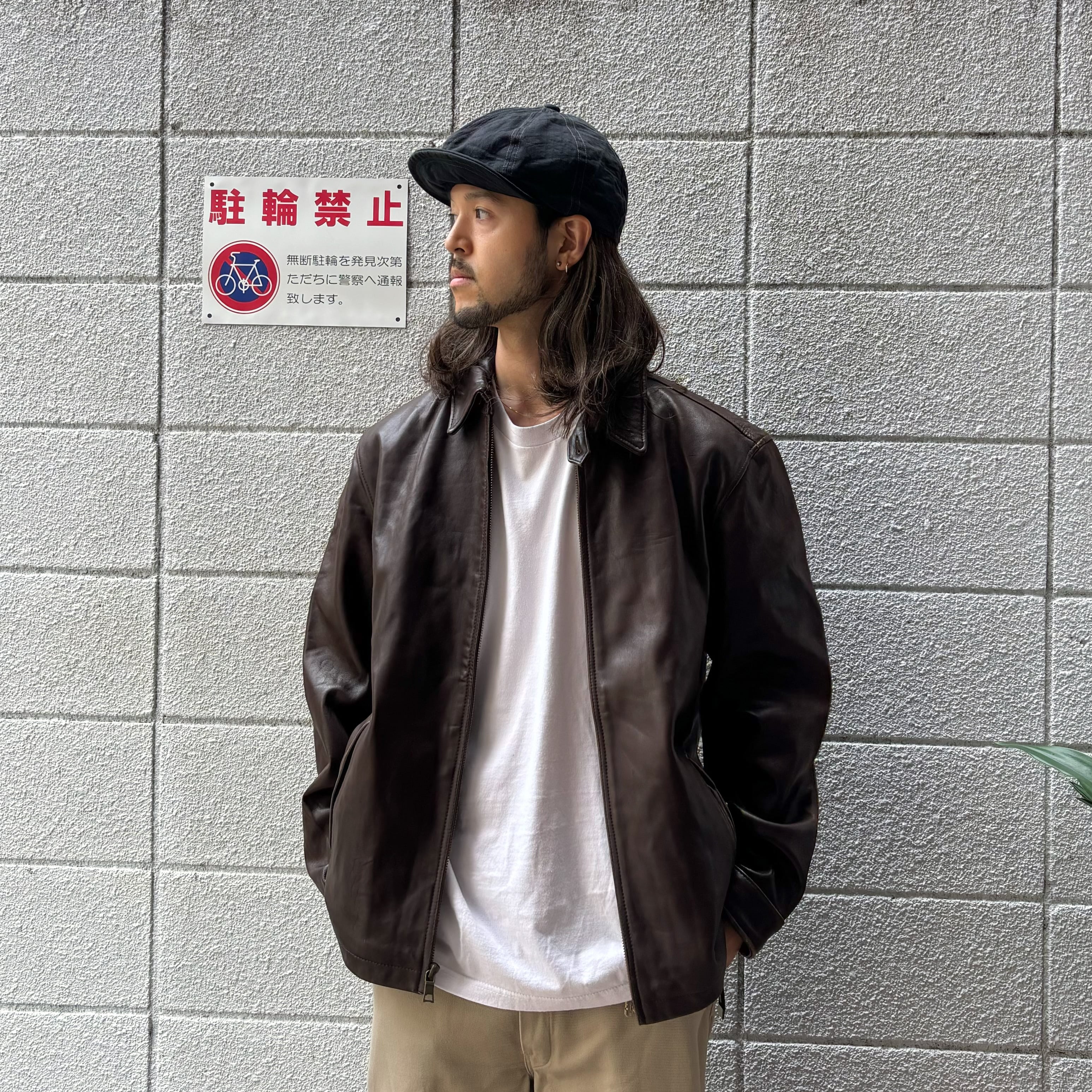 Nautica 名作 レザージャケット 90s 46 大きいサイズ ノーティカ