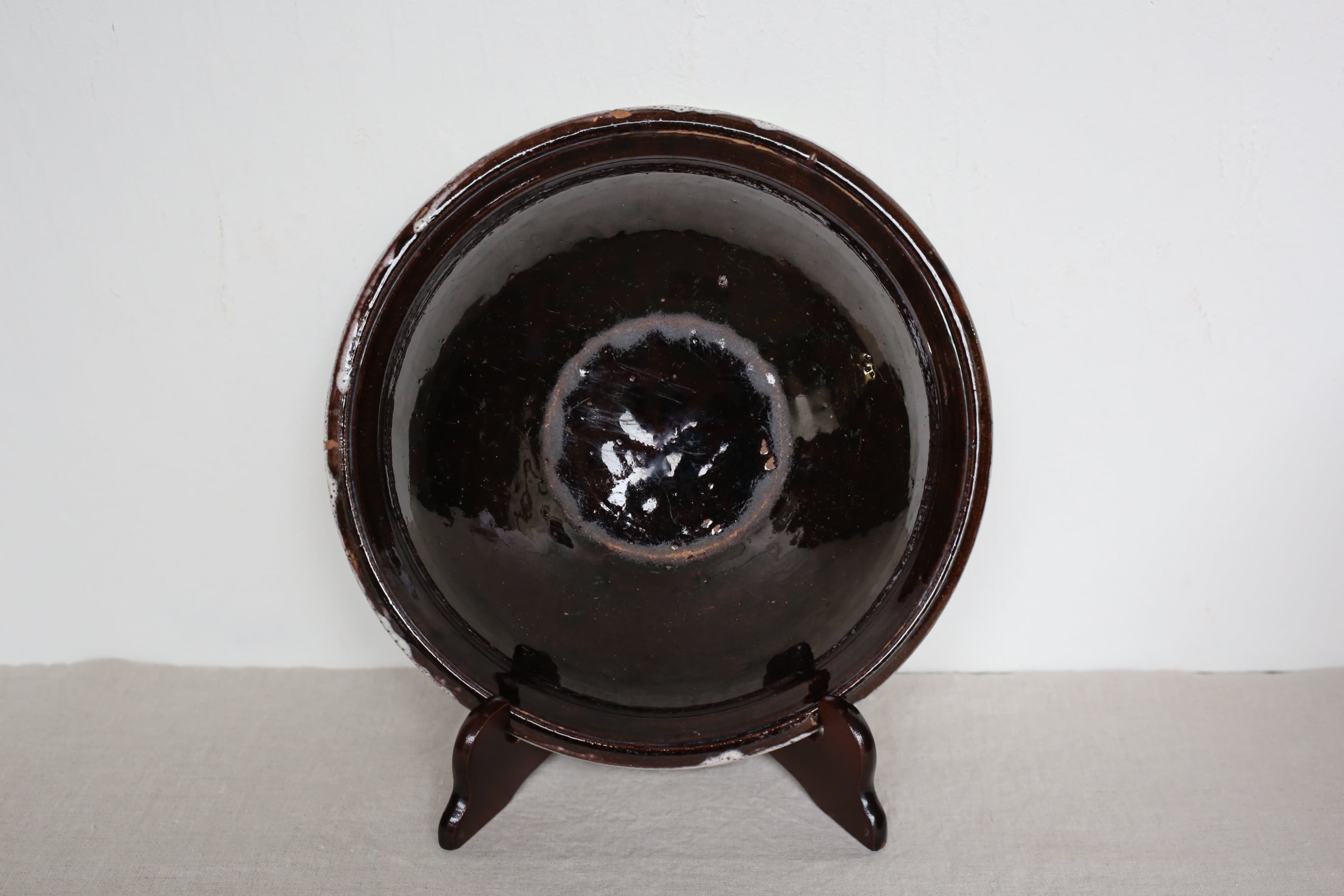 南仏陶器 キュノワールのようなオーバル皿 南仏陶器 キュノワールの