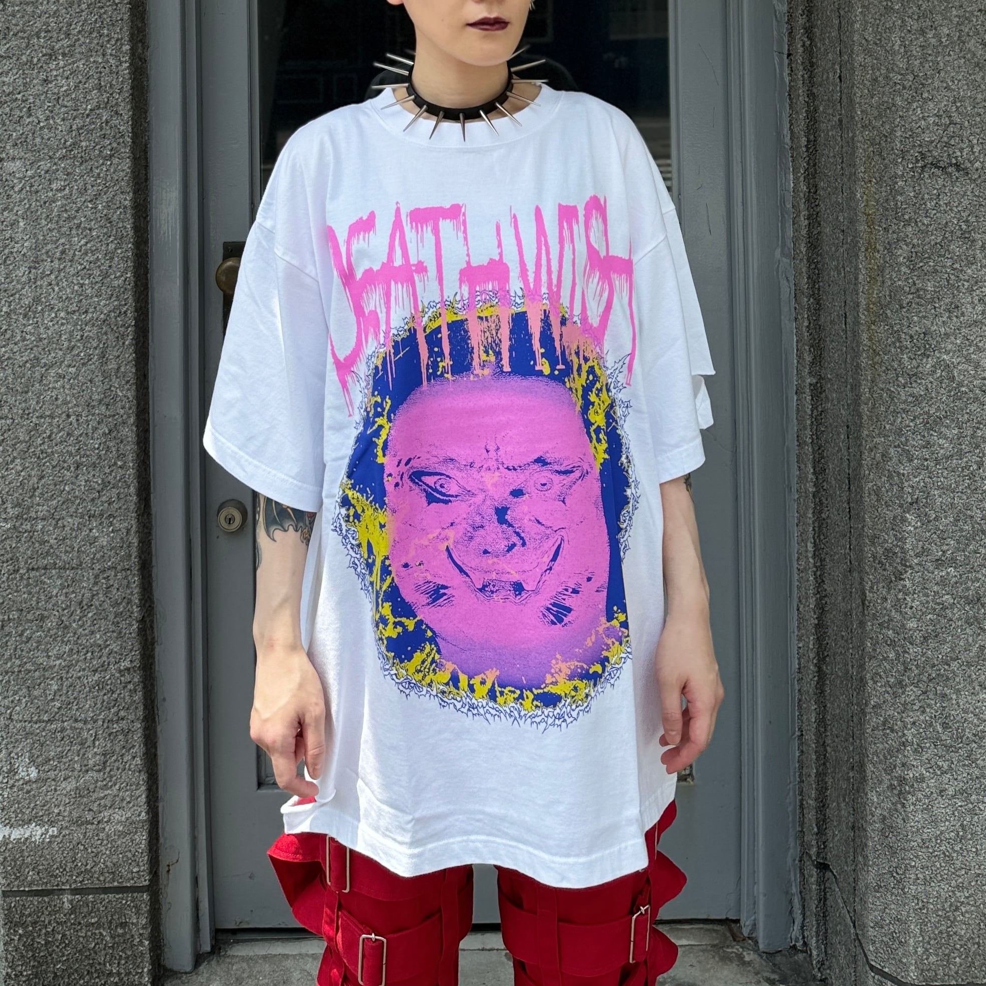 KIDILL / DEATHWISH DESTROY T-SHIRT BIO WASHING / WASHED WHITE