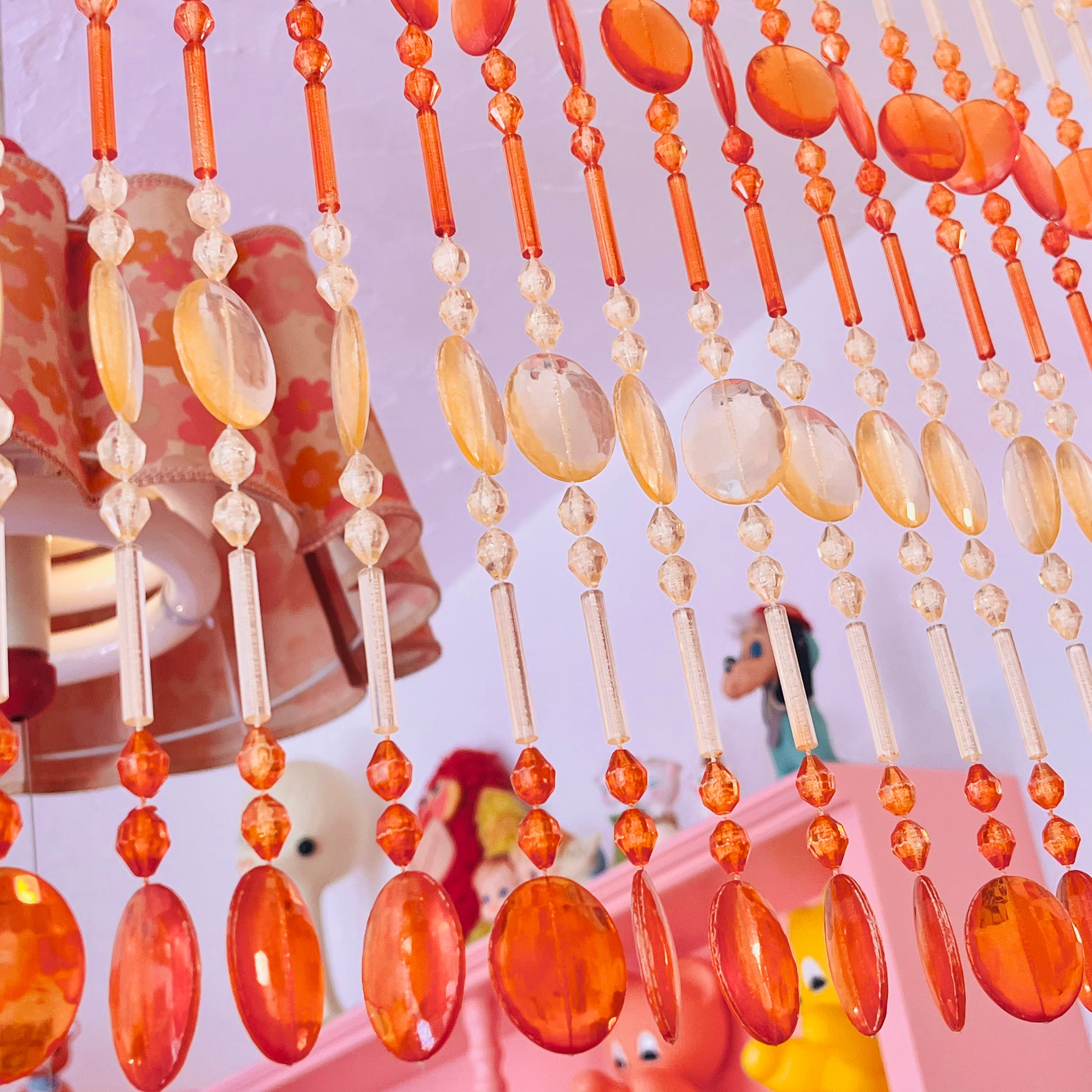 レトロポップ 珠のれん 箱付き 昭和レトロ ビーズのれんヴィンテージ