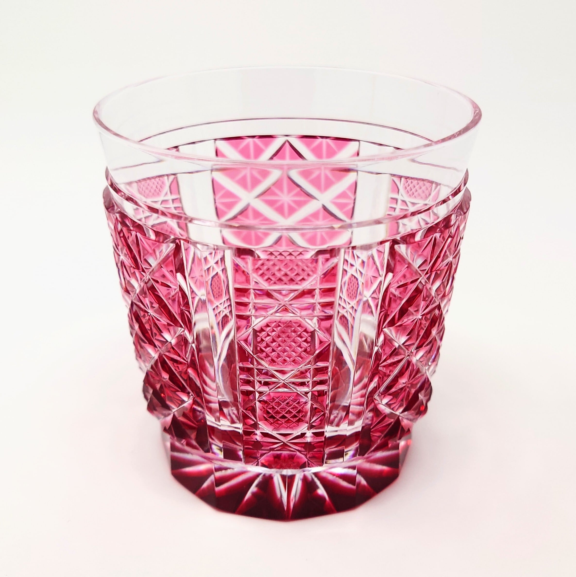 未使用 島津薩摩切子 焼酎オンザロック 金赤 ロックグラス 【公式通販】