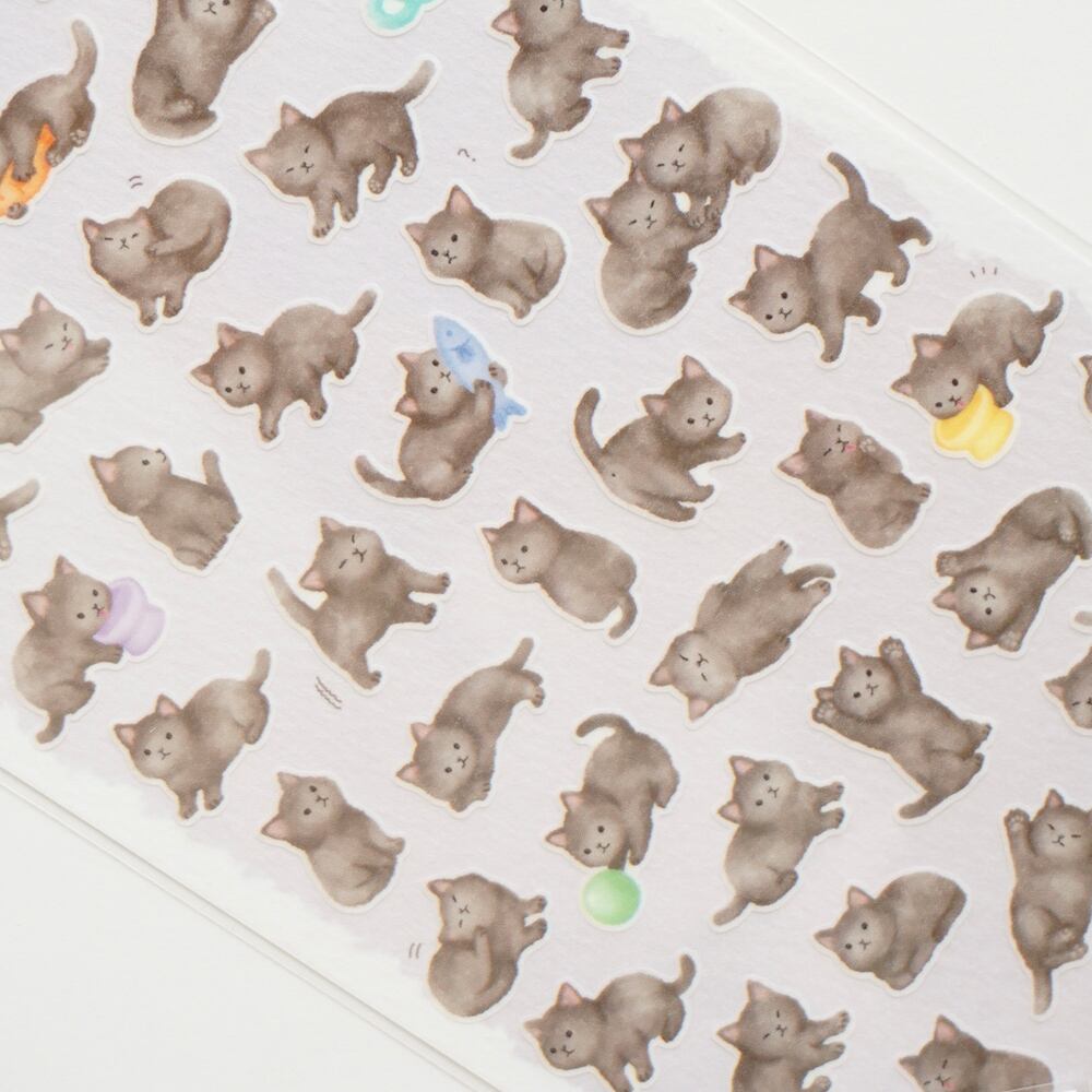 まめまめアニマルステッカー2｜81228 クロネコ | シールと星座 双子座