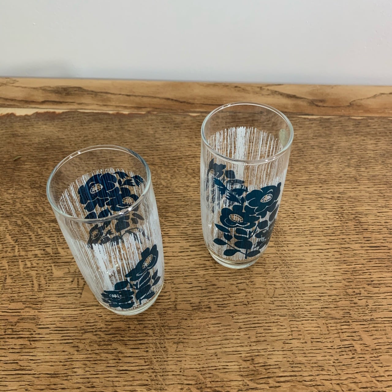 2個SET カワイイモダン花柄 コップ ビンテージ 佐々木硝子 昭和レトロ