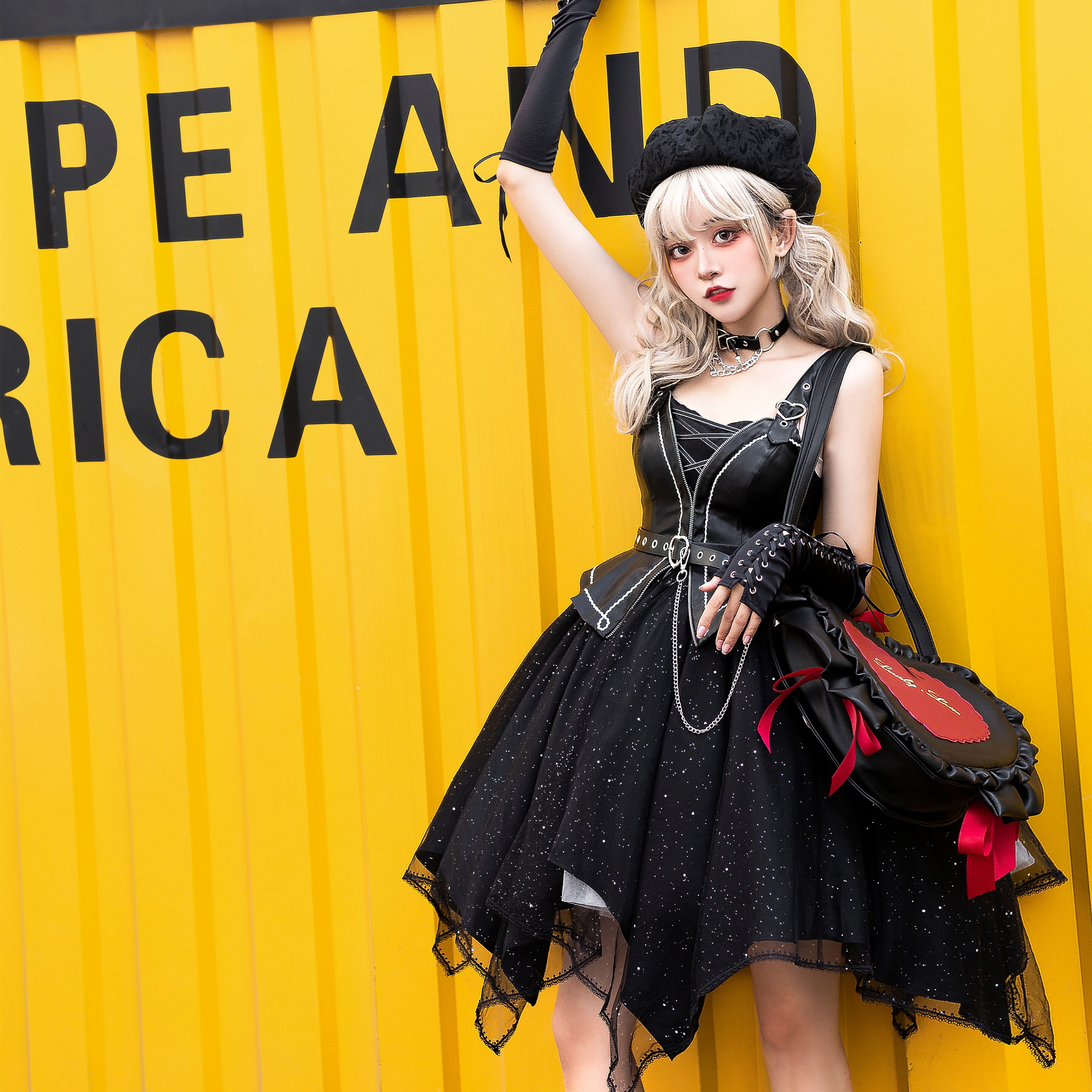 ロックフリージア ロリータ スカート JSK ロック パンク ホットガール