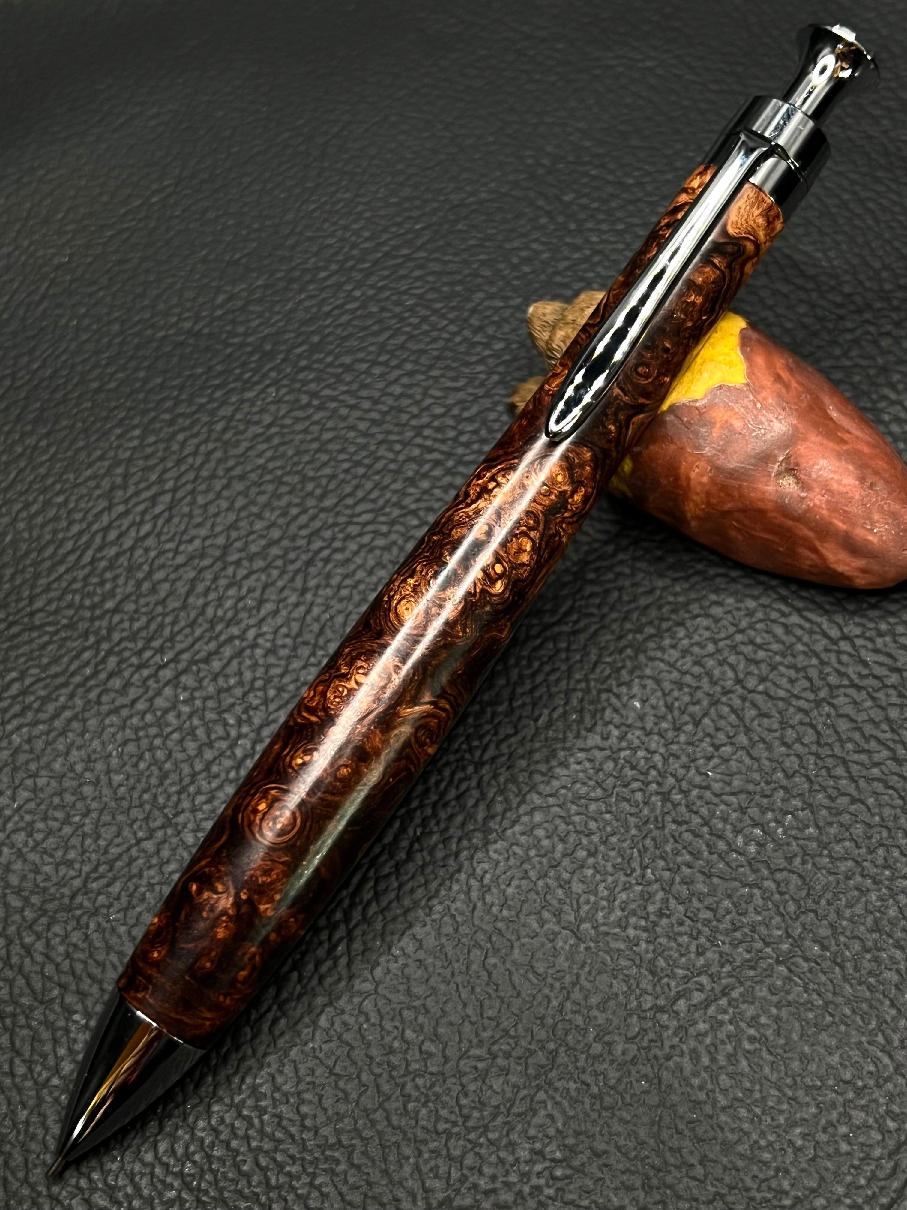 285ペン工房翌檜 極上 ホンジュラスローズウッド 瘤杢 木軸シャーペン