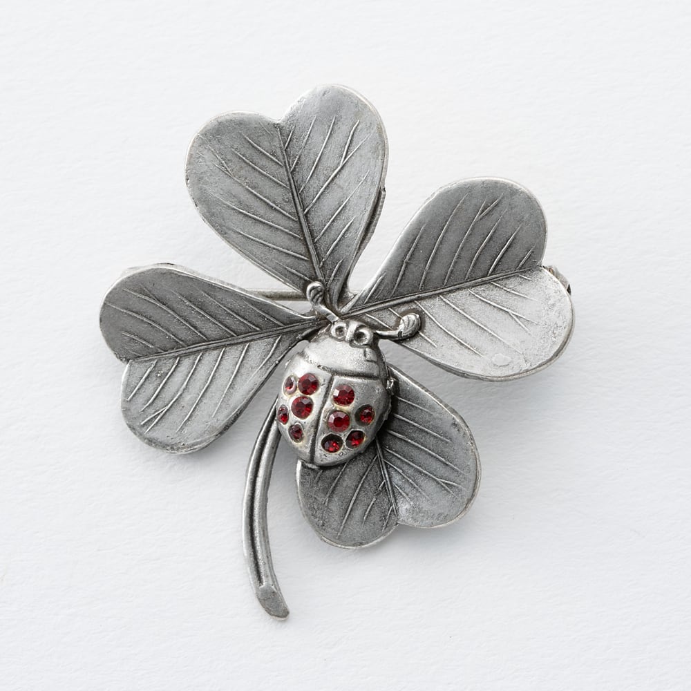 アクセサリー ブローチ ラインストーン クローバー 150346