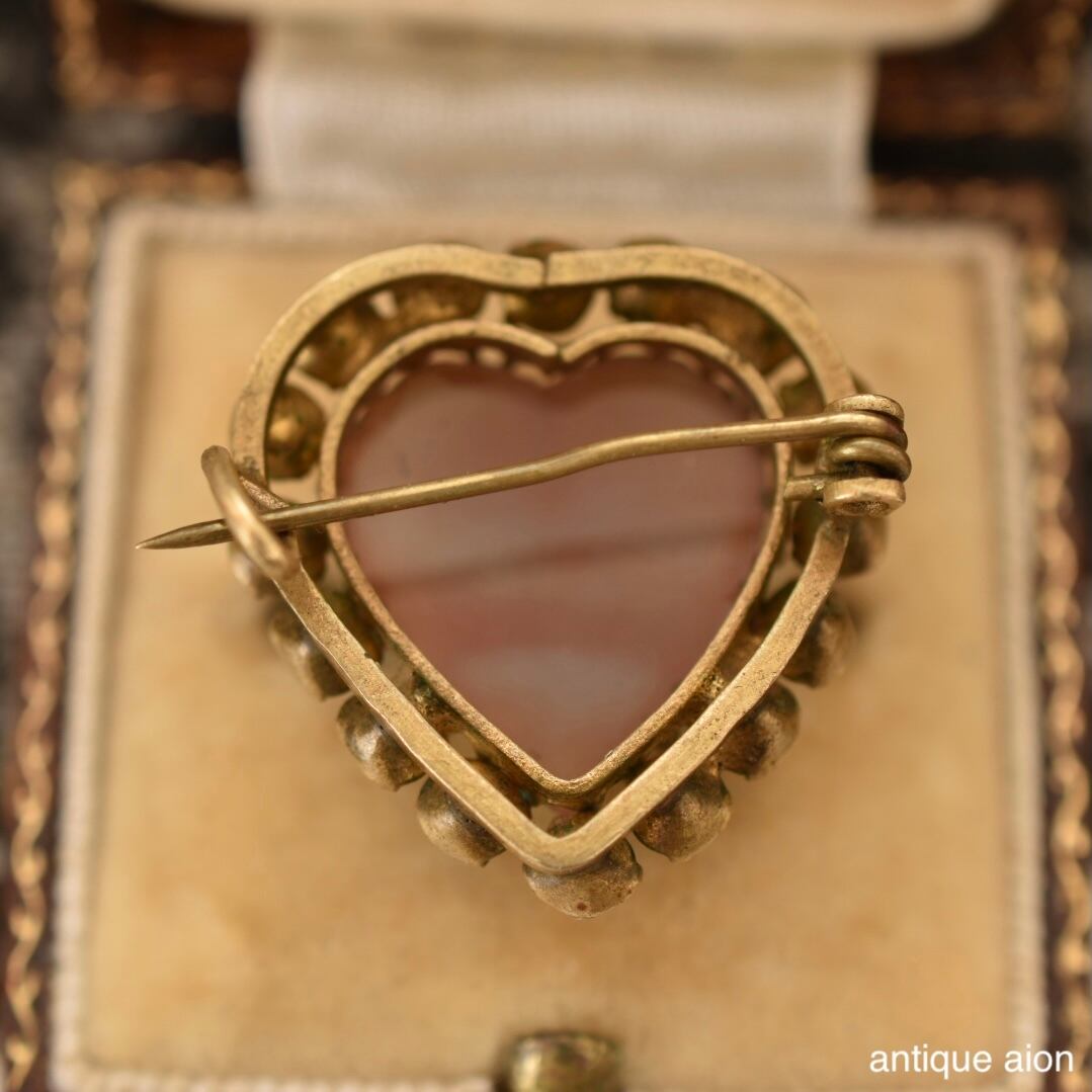 サフィレット サフィレットブローチ ダブルハート アンティーク