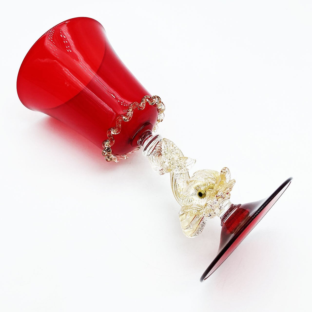 ベネチアングラス ムラノ イタリア ワイングラス ルビーレッド