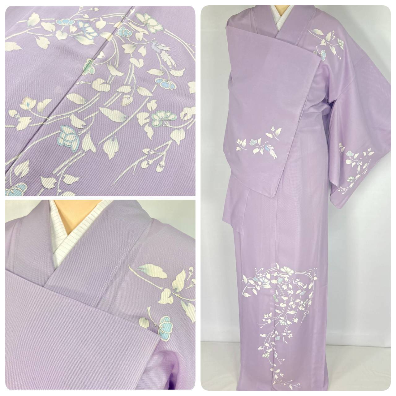 訪問着 豪華刺繍 藤色 薄紫系 着物 2着 お仕立て上がり 逸品 正絹