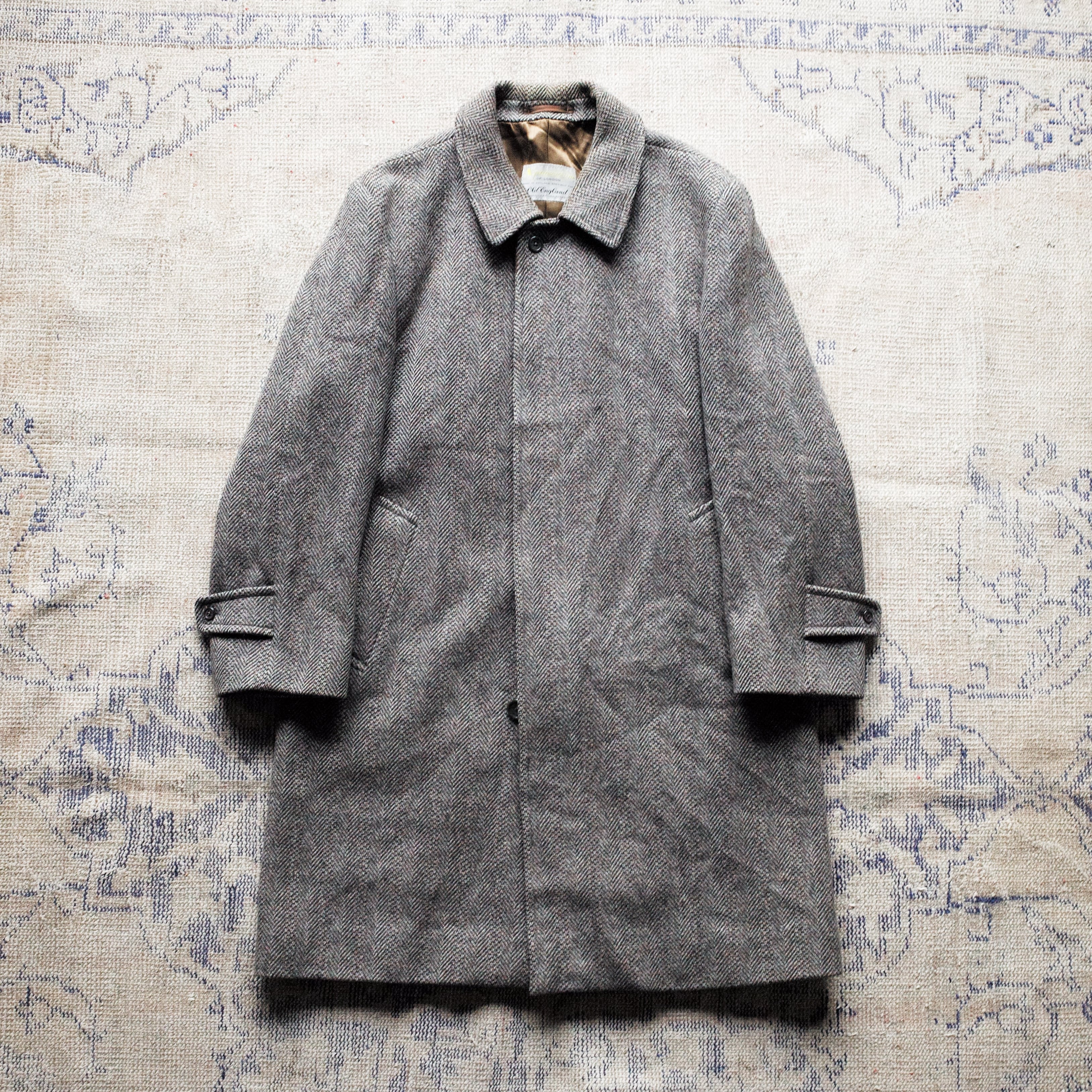AQUASCUTUM × OLD ENGLAND バルマカンコート 三枚袖 ステンカラー