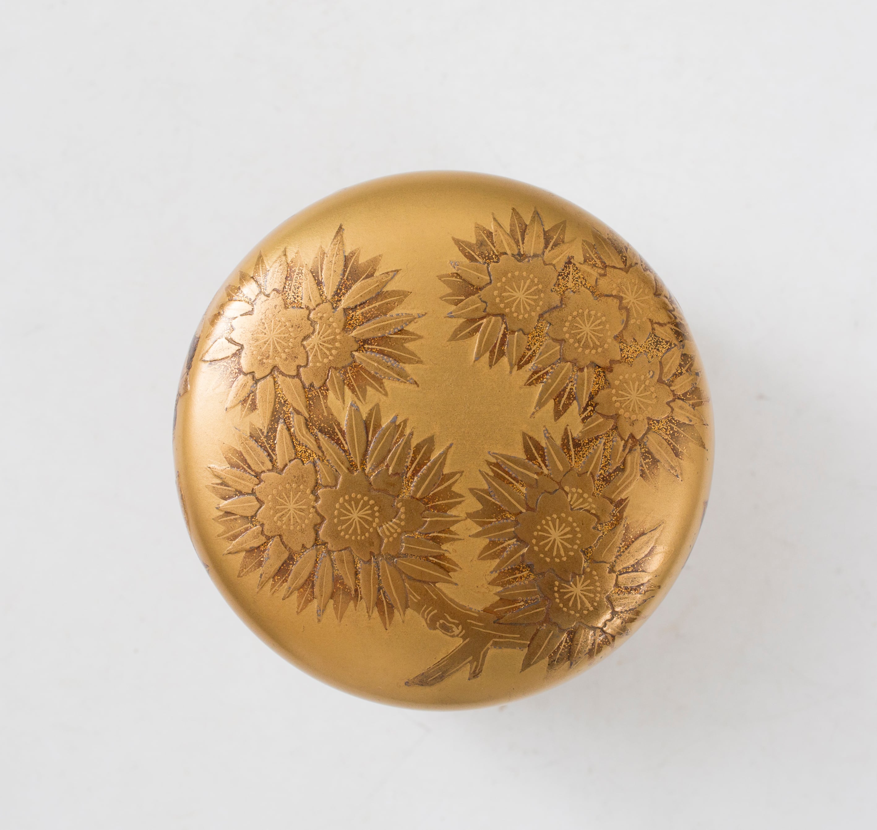 四季草花蒔絵 金城雅月 金蒔絵 金地 平棗 なつめ 内金溜 桜 紫陽花 菊