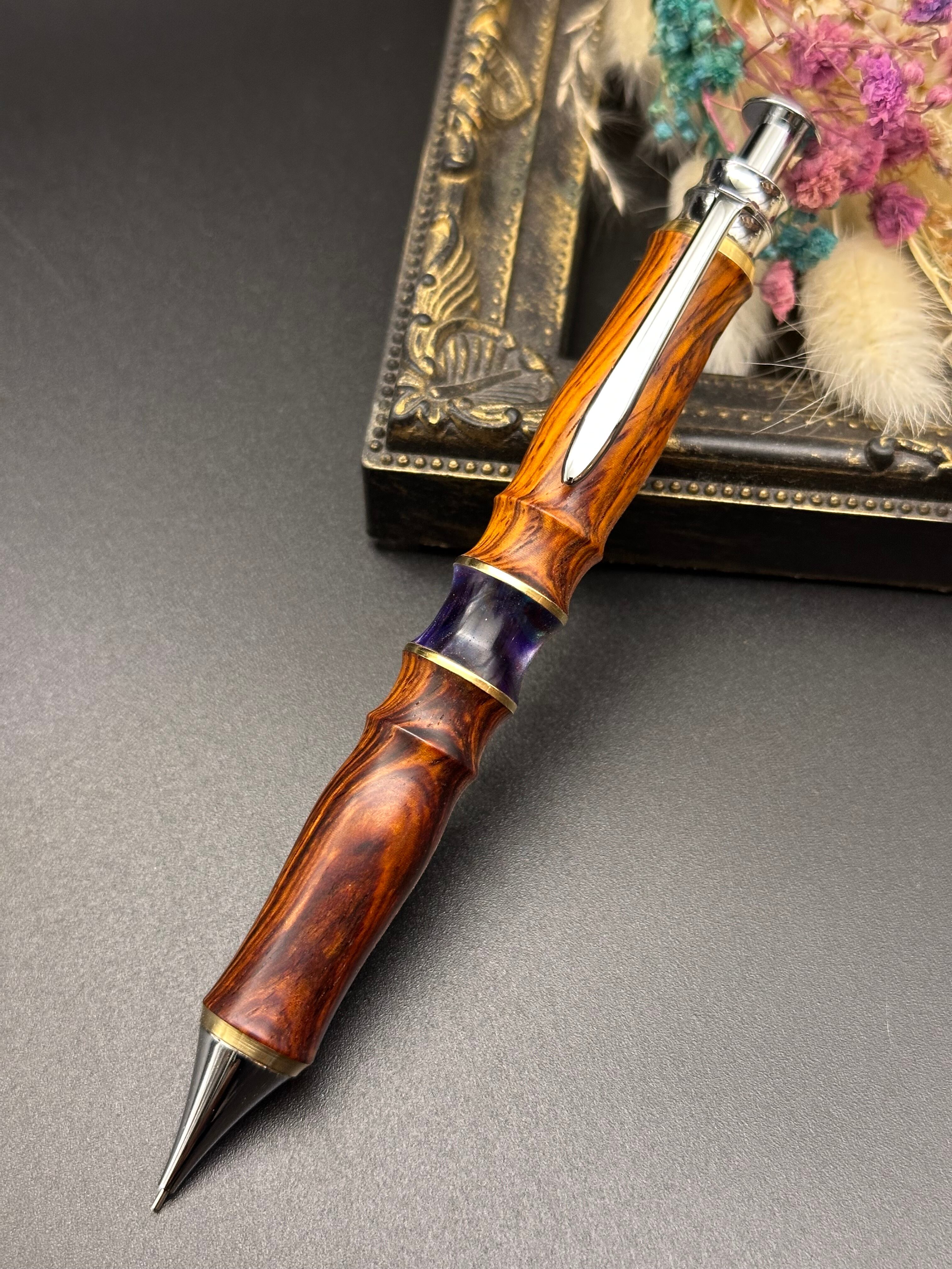 特上花梨(瘤)紅白杢/細軸シャープペン(オリジナル金具) | Flamberg