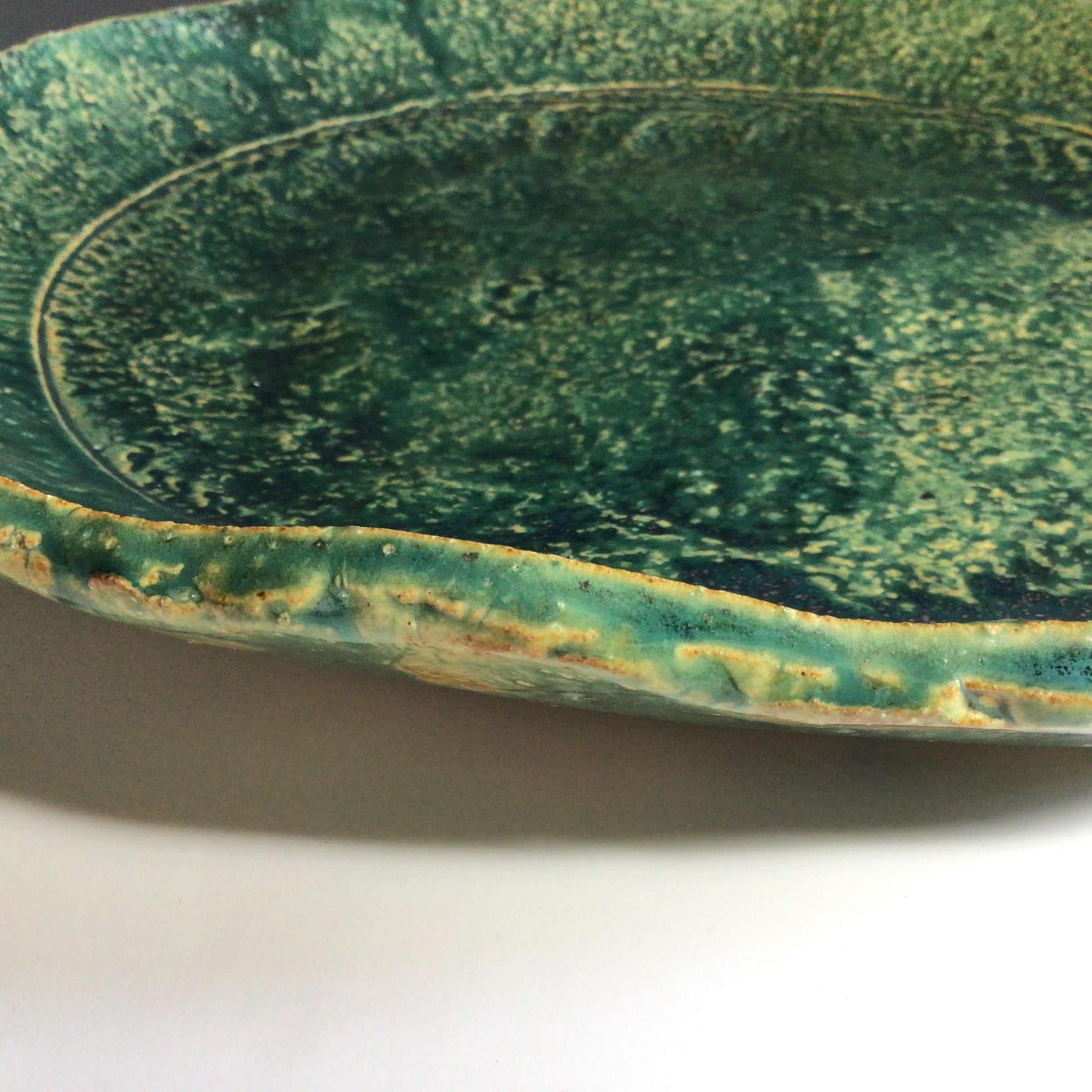中国 黄地緑釉龍紋皿 大清乾隆年製 木箱入 送料込み251031 中国 黄地緑