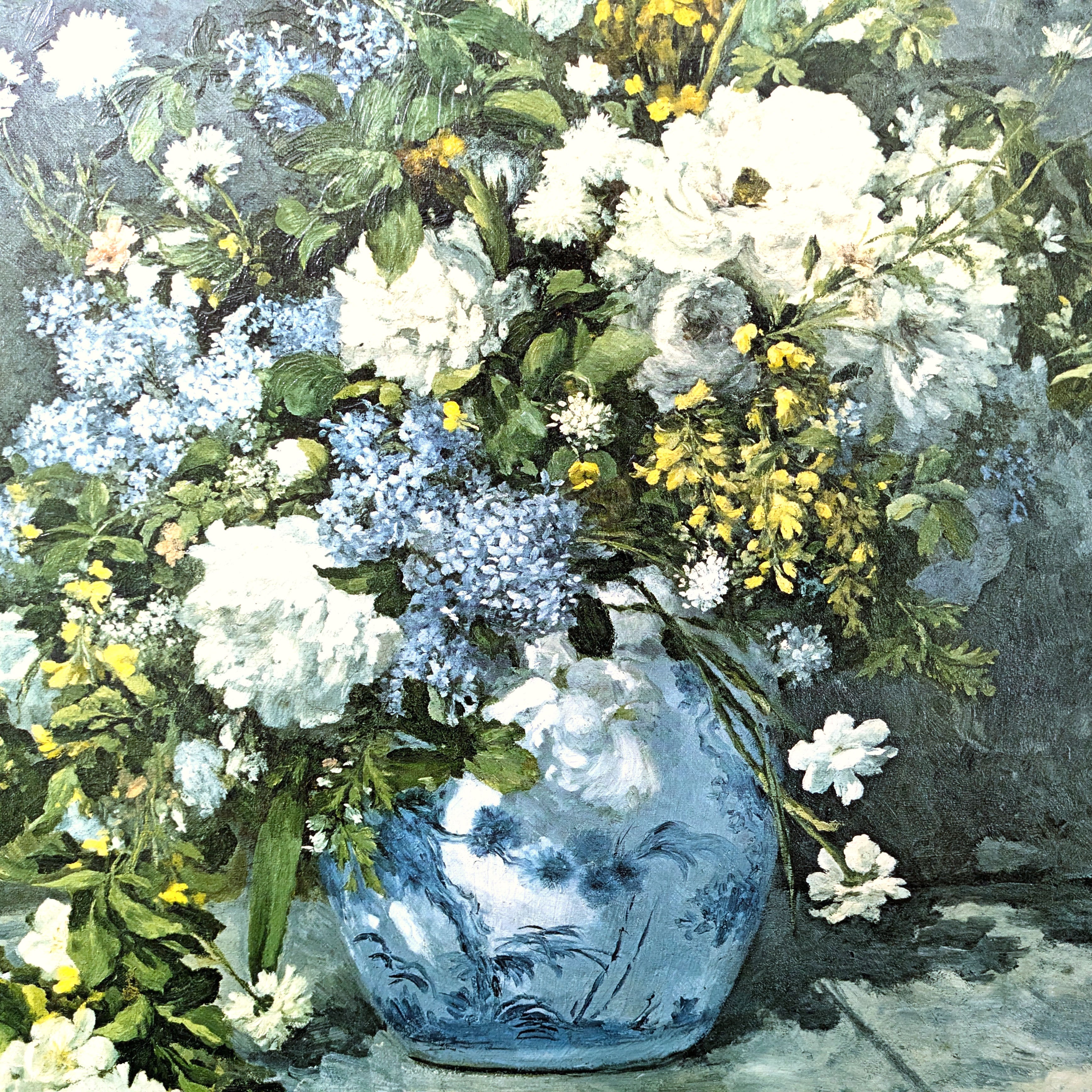 昭和レトロ ルノワール 春の花束 絵画 油絵 油彩画 複製画 静物画 春の