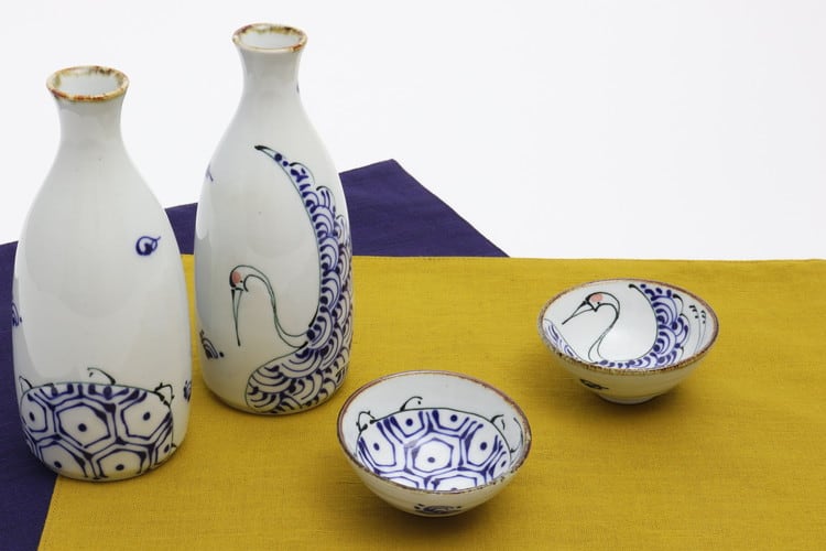 波佐見焼 翔芳窯 徳利 鶴亀 Hasami-yaki Sake bottle #021 | 和食器の