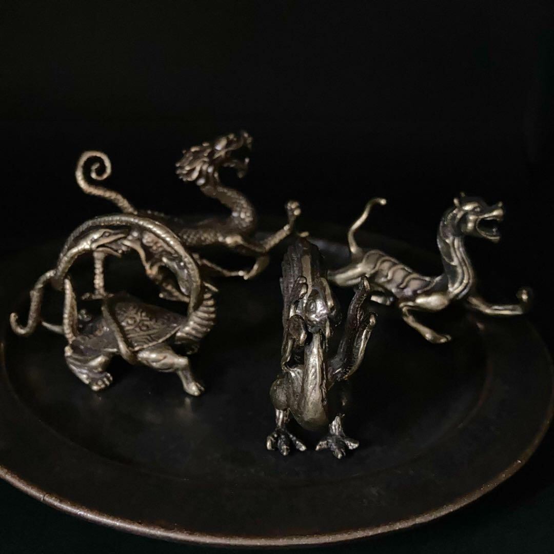 香炉 四神獣 元宝 金属 彫刻 置物 開運 風水 骨董 インテリア