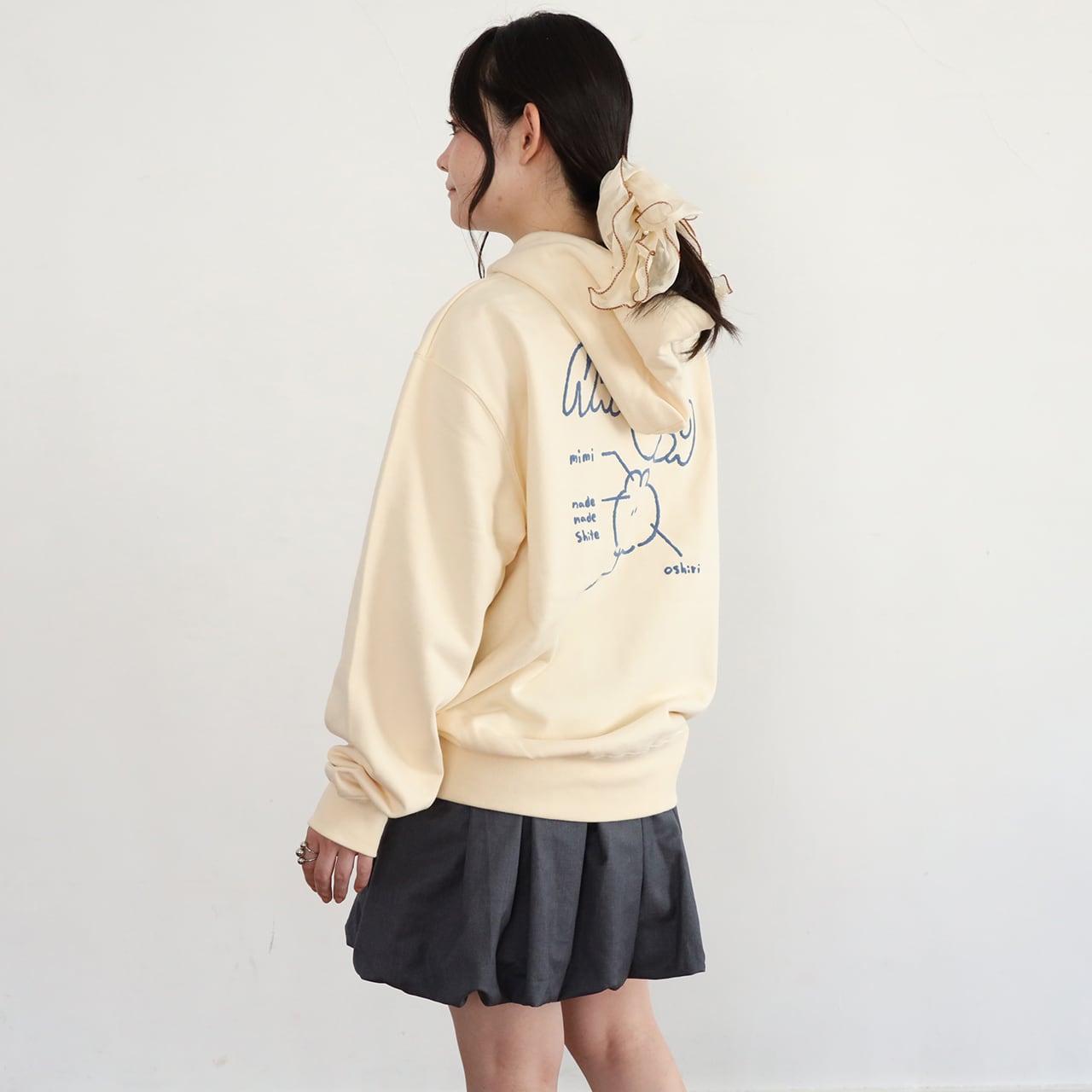 BACKなでウサパーカー/ナチュラル（MK-517) | もくもくちゃん公式