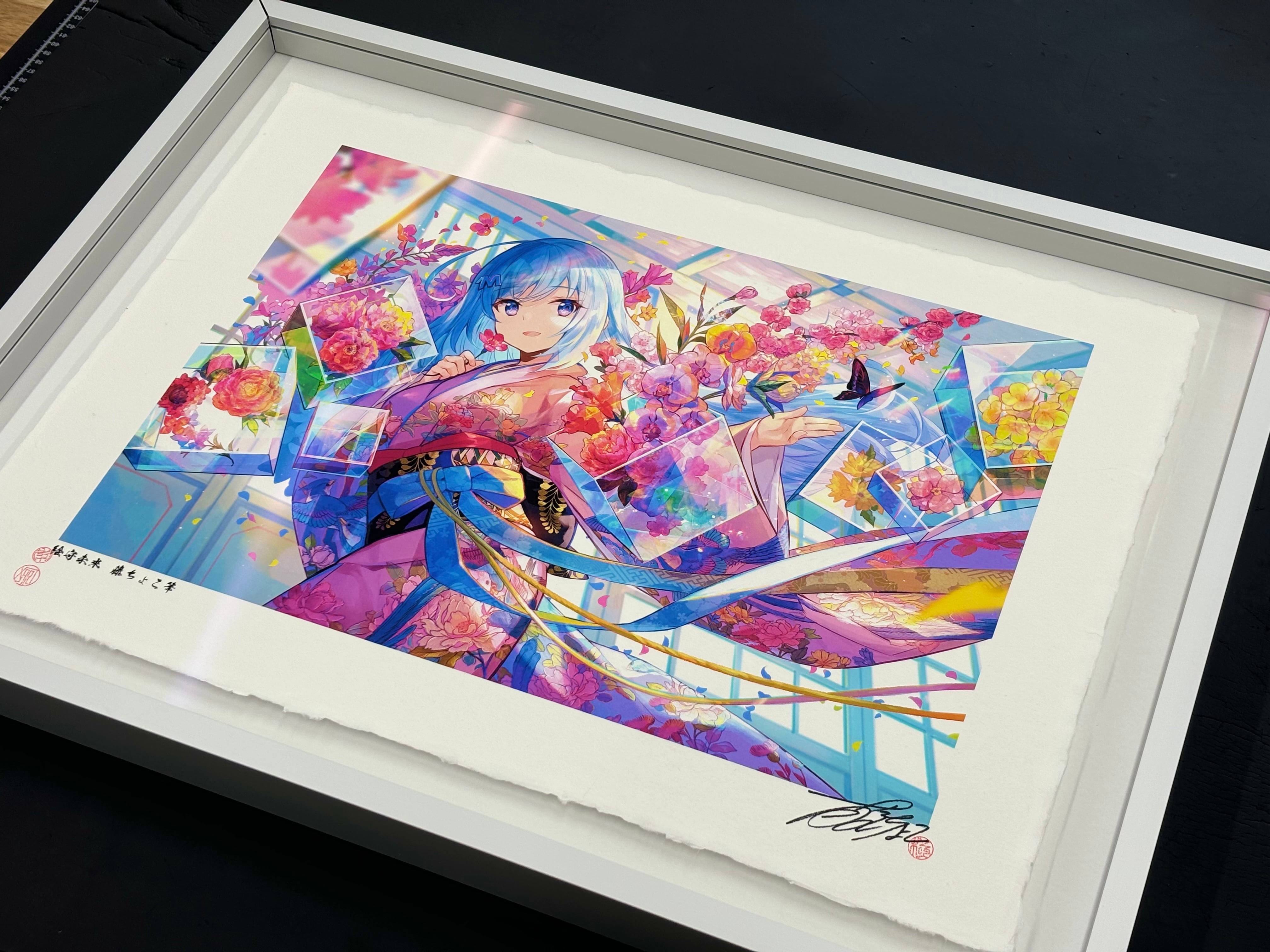 書泉POPUP展示1点モノ】今代浮世絵 A2サイズ モスアイアクリル仕様 藤