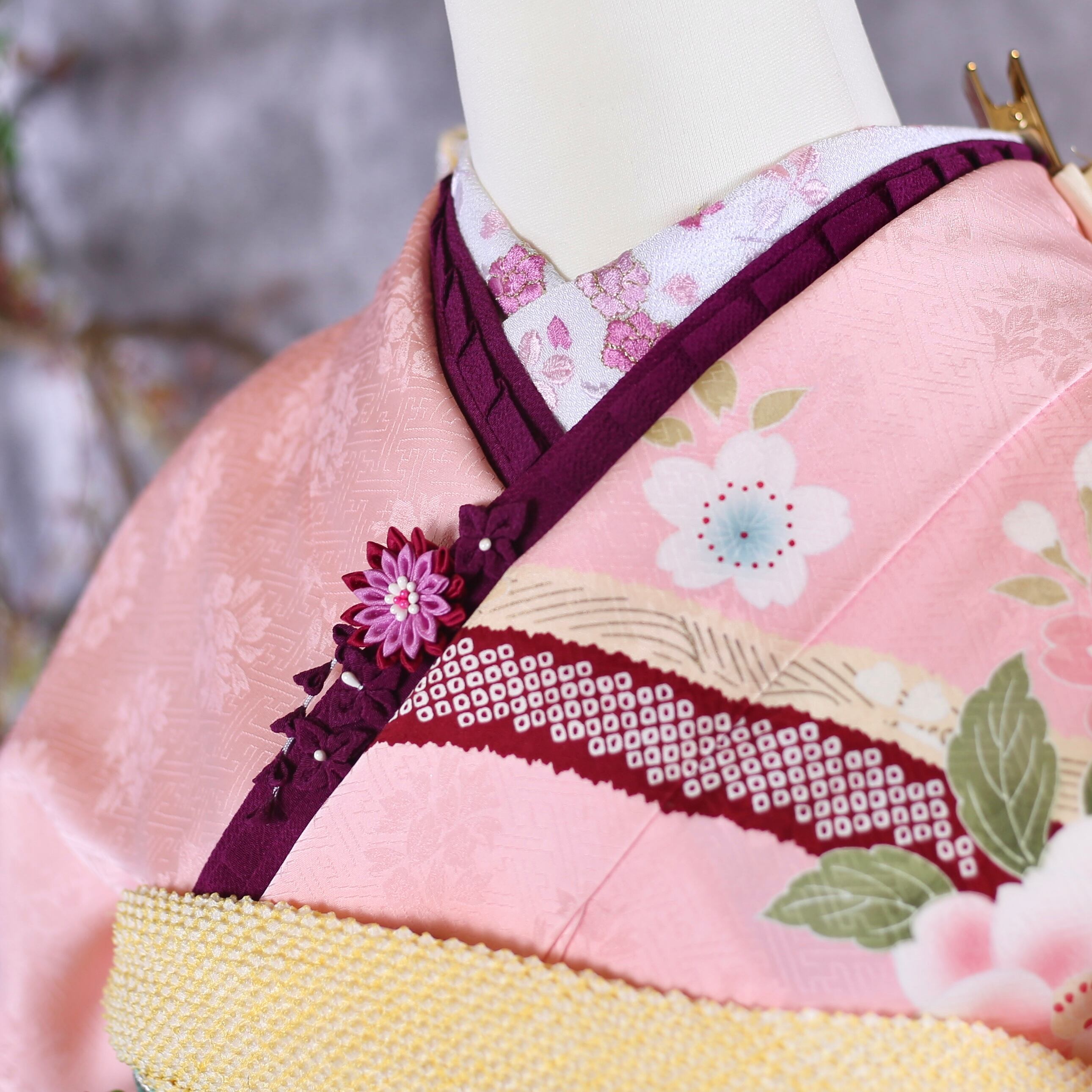 振袖フルセット 振袖セット 振袖 Lサイズ ピンク×古典柄 美品 成人式