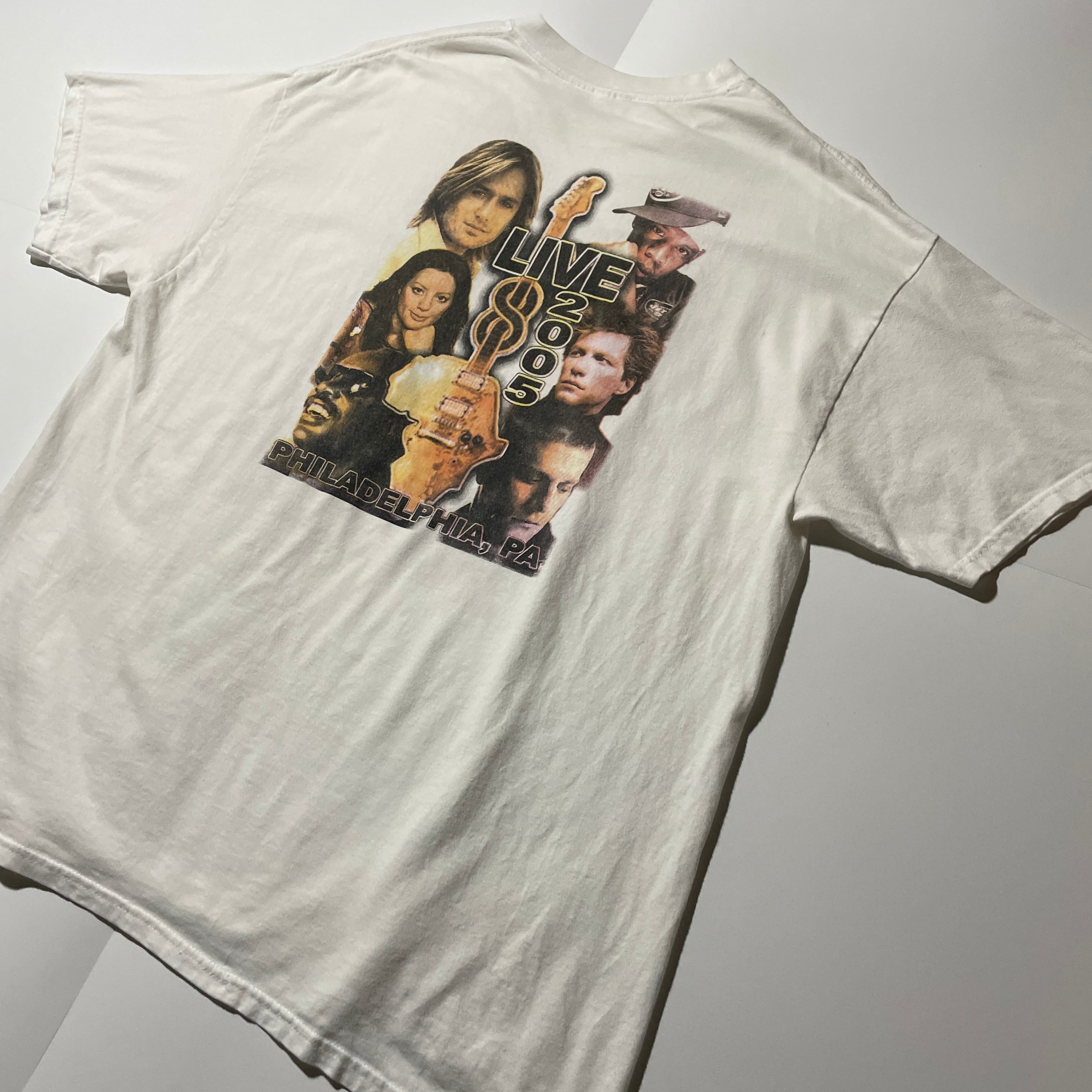 LIVE AID Tシャツ ホワイト 80's 【新品】LIVE AID Tシャツ ライブ