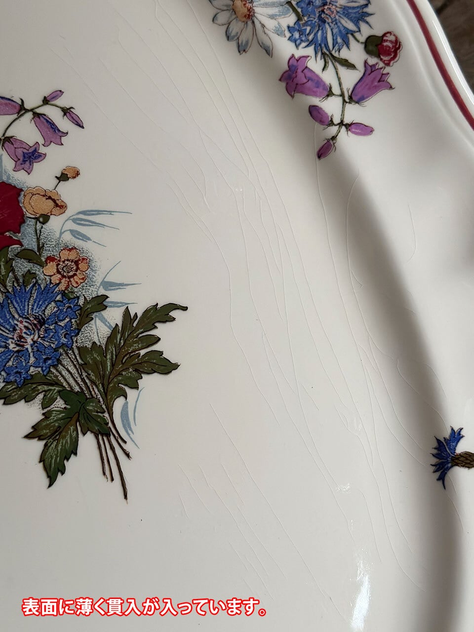 オーバル花リムプレート 大皿 DIGOIN SARREGUEMINES サルグミンヌ