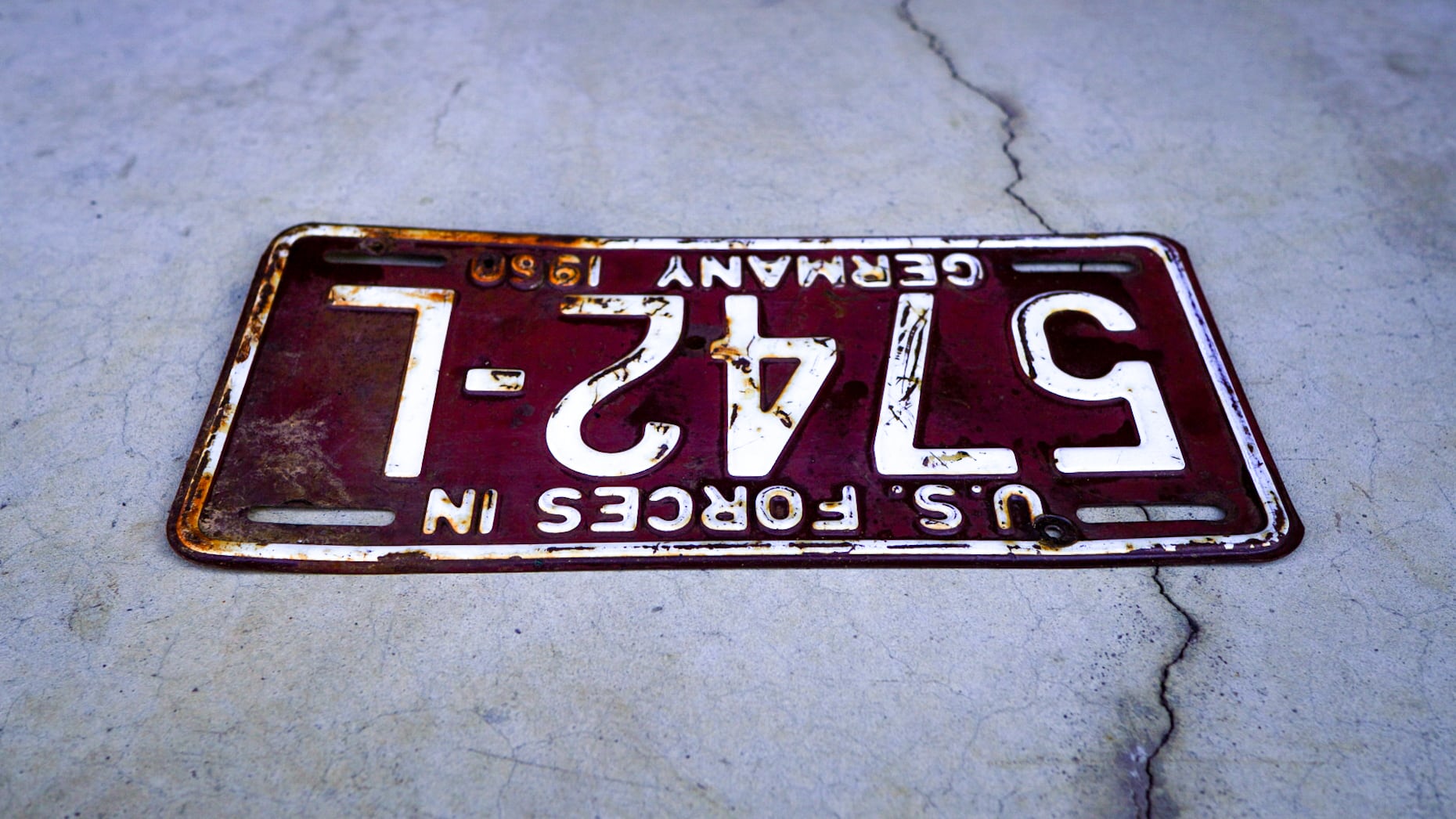 1960】在独米軍(アメリカ軍) ライセンス プレート《ナンバープレート