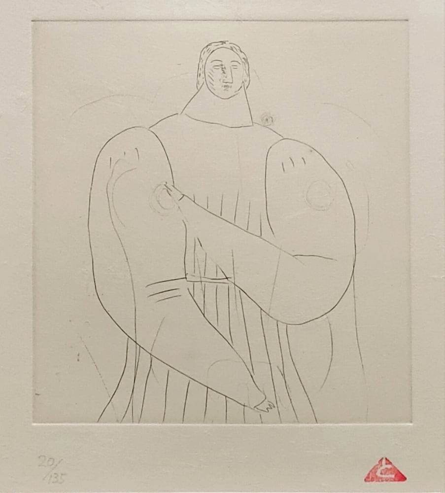 有本利夫 銅版画 「男の顔」オリジナル 限定版 有本利夫 銅版画 「男の