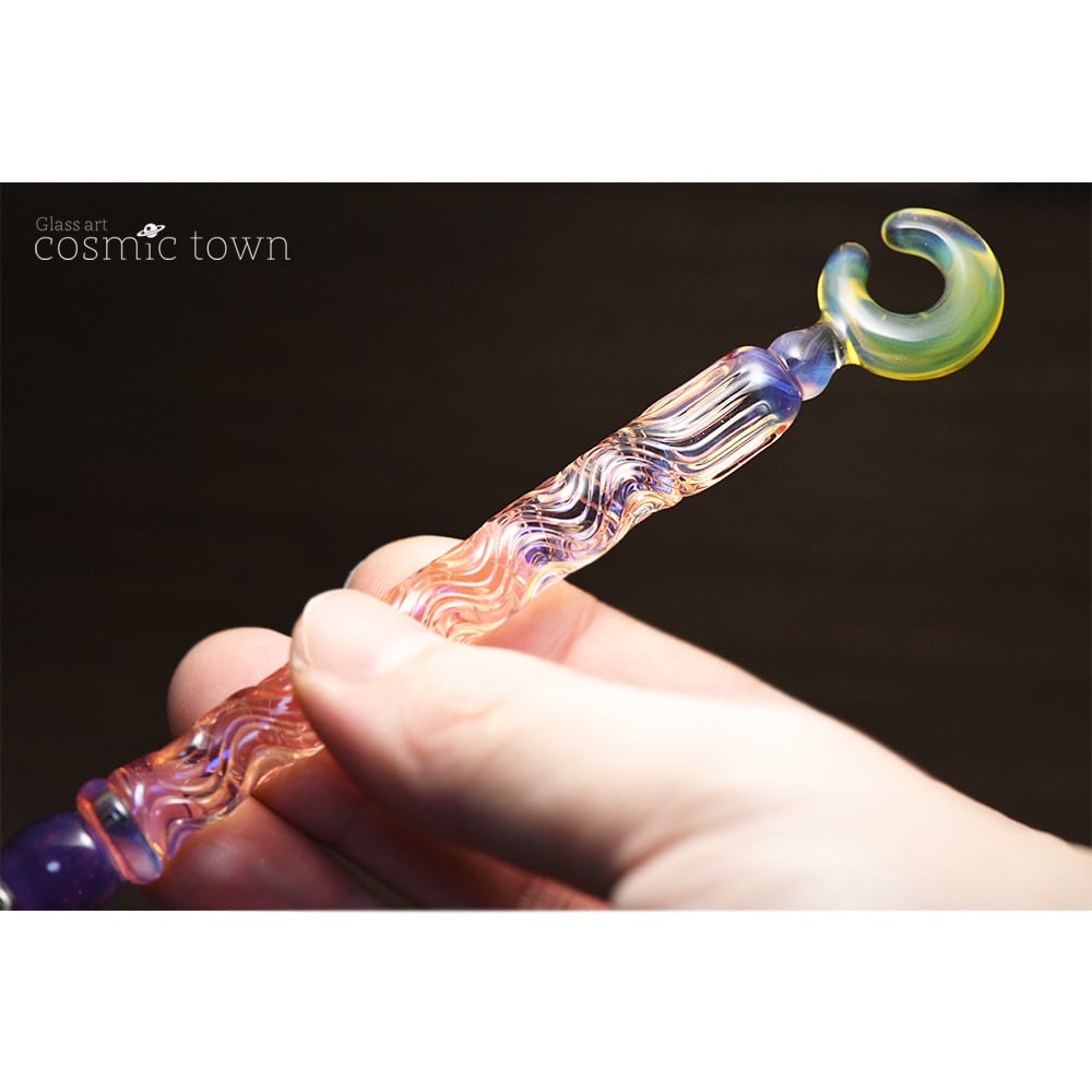 月のガラスペン / ボロシリケイト【オパール入り】【cosmic town