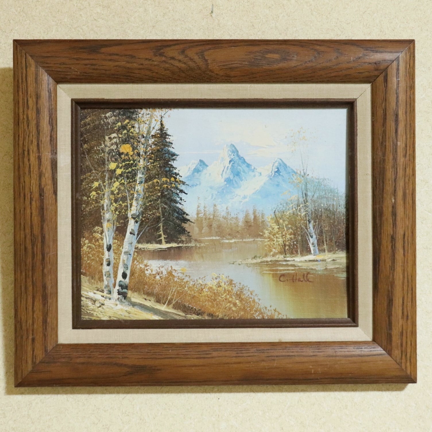 油絵 F30号 絵画 印象画 肉筆 油画 木漏れ日 広場 こどもたち