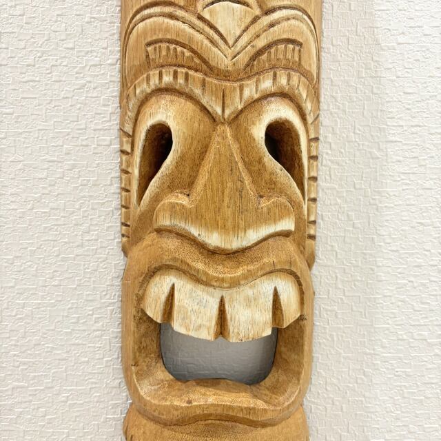 TIKI】木彫り ティキ型 壁掛け ハワイ ハワイアン インテリア アート