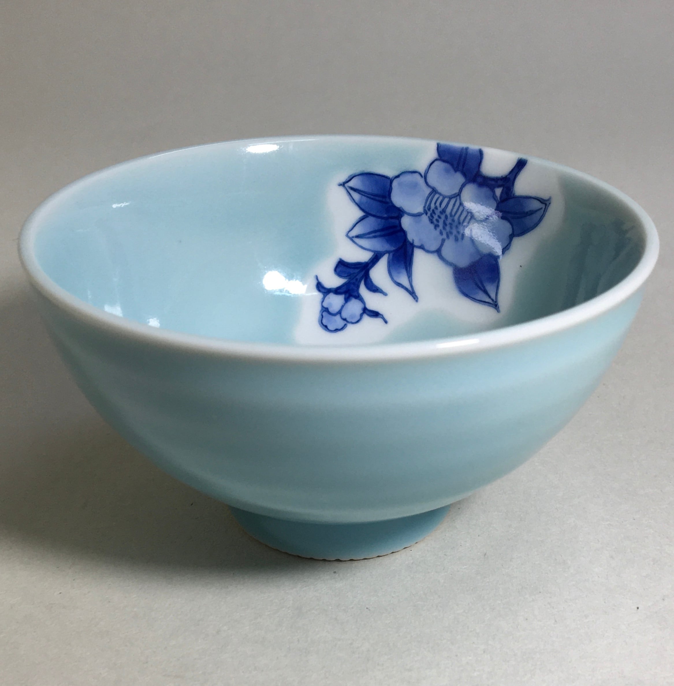 京焼 名工 原平造 お猪口 煎茶碗 煎茶道具 青華染付 茶器 青い山水画 4