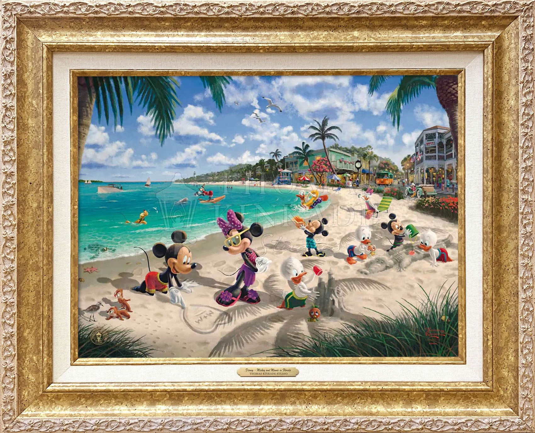 ディズニー絵画「ミッキー＆ミニー/イン フロリダ」作品証明書 展示用