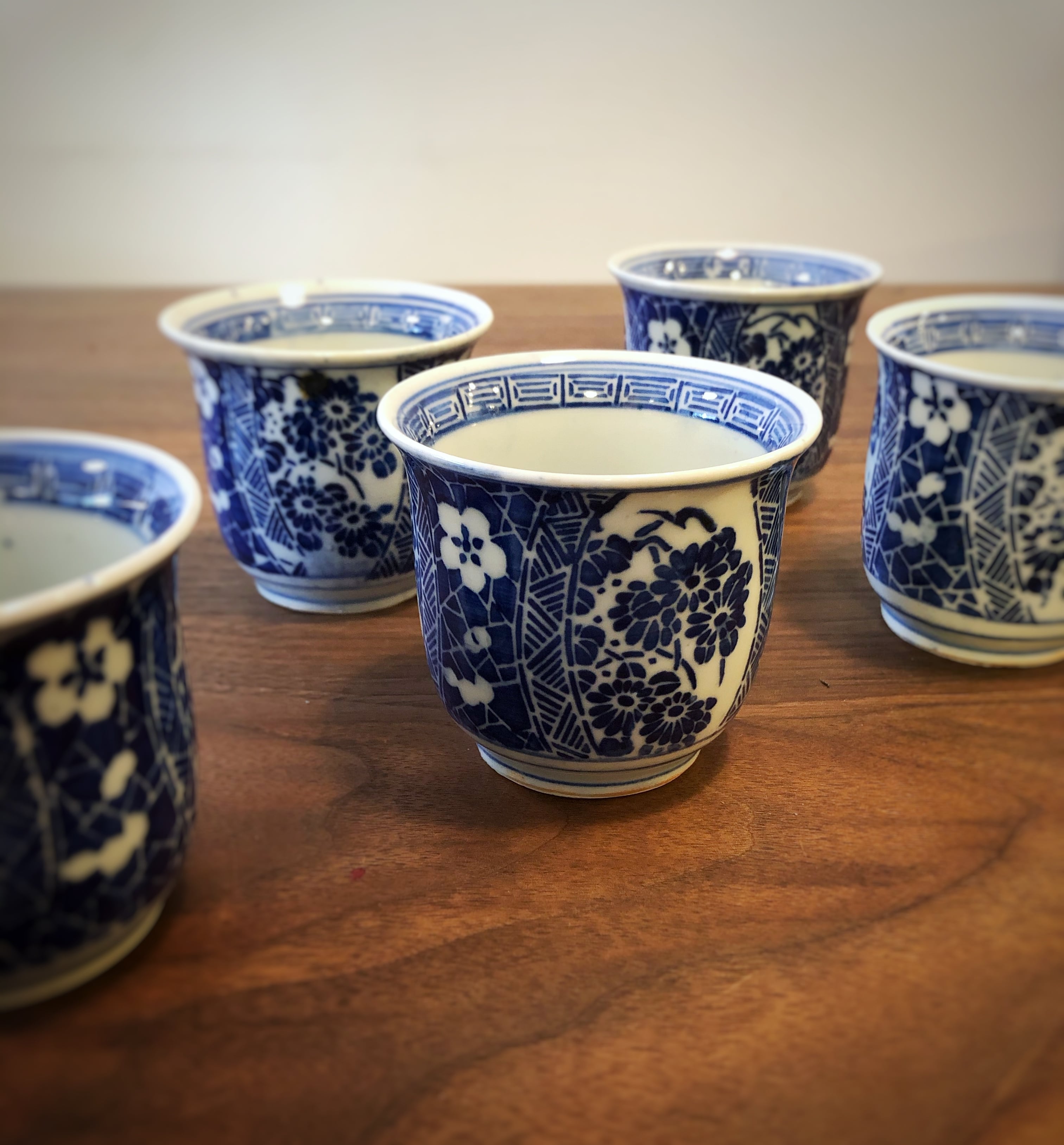 伊万里 みじんこ手 染付 印判 一升 徳利 [B31451] 伊万里 みじんこ手