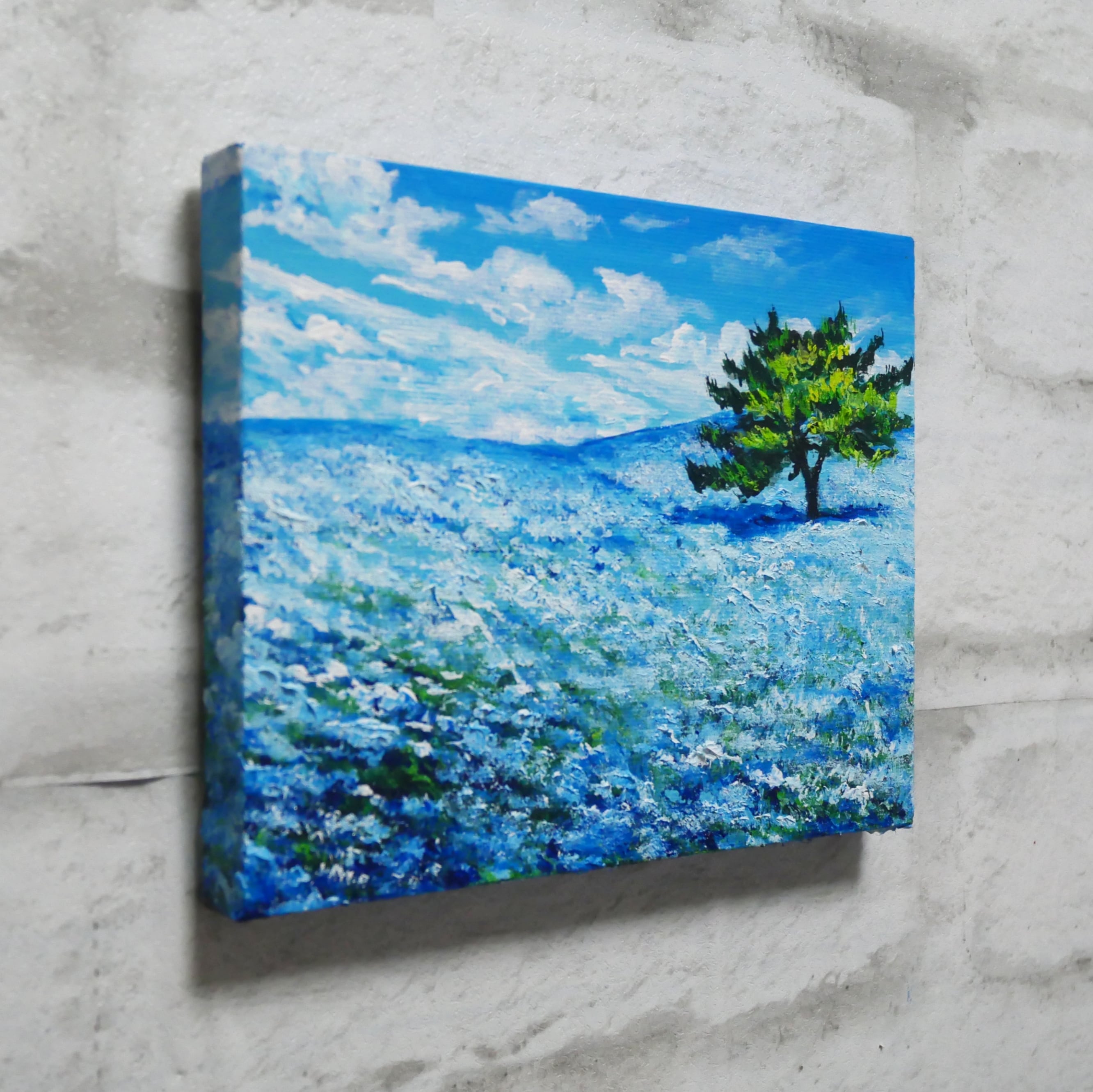 油絵 油彩 油彩画 絵 絵画【青の大地】 油絵 油彩 油彩画 絵 絵画【青