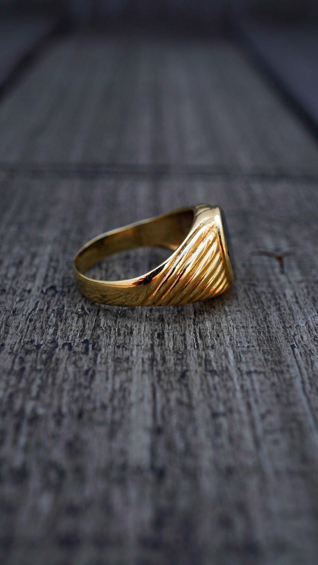 アンティーク】シグネットリング（オニキス）（9K）12号【J22022】