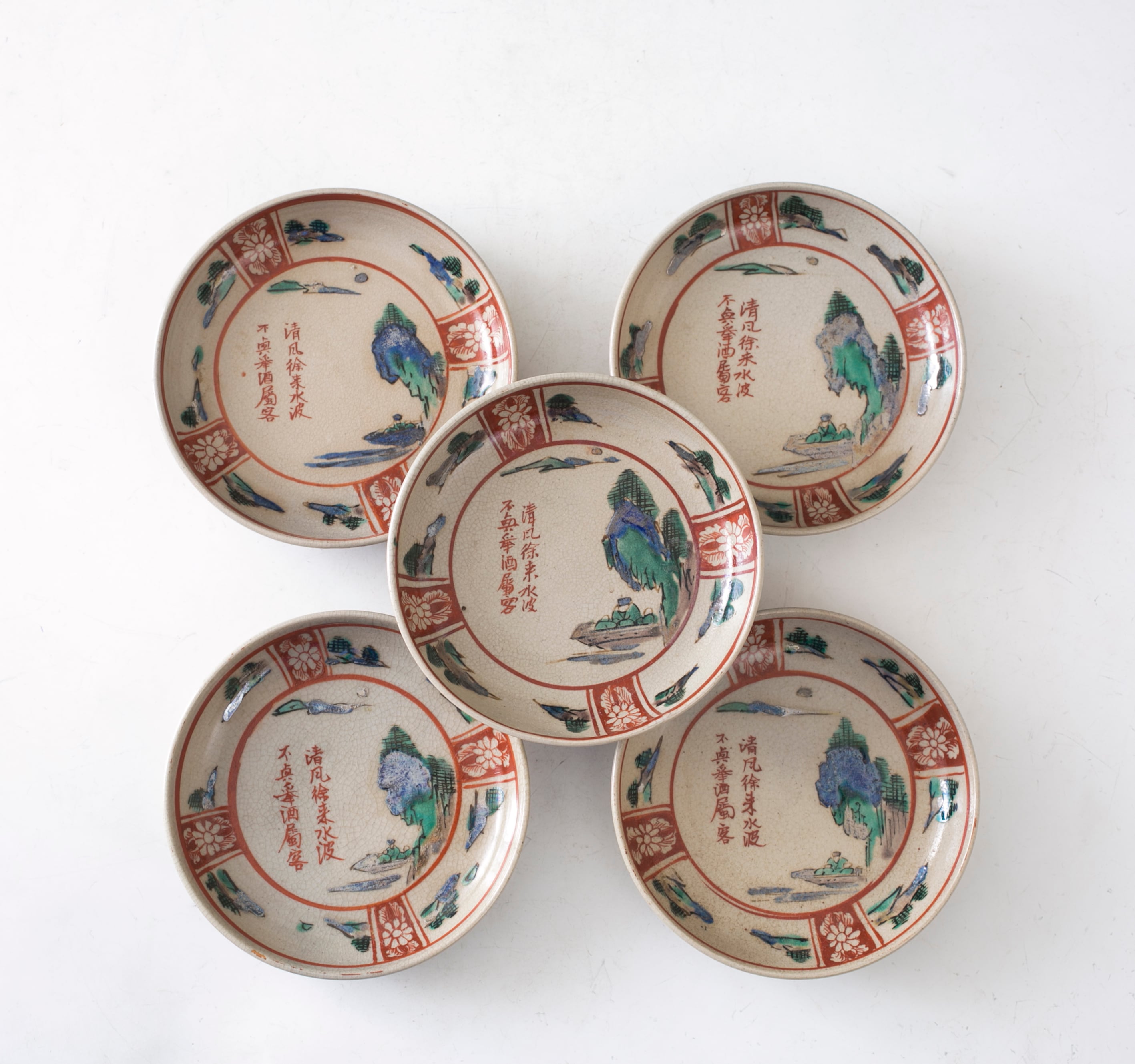 呉須赤絵赤絵春日山窯木米古玩中国美術アンティーク赤絵蔵出し1客