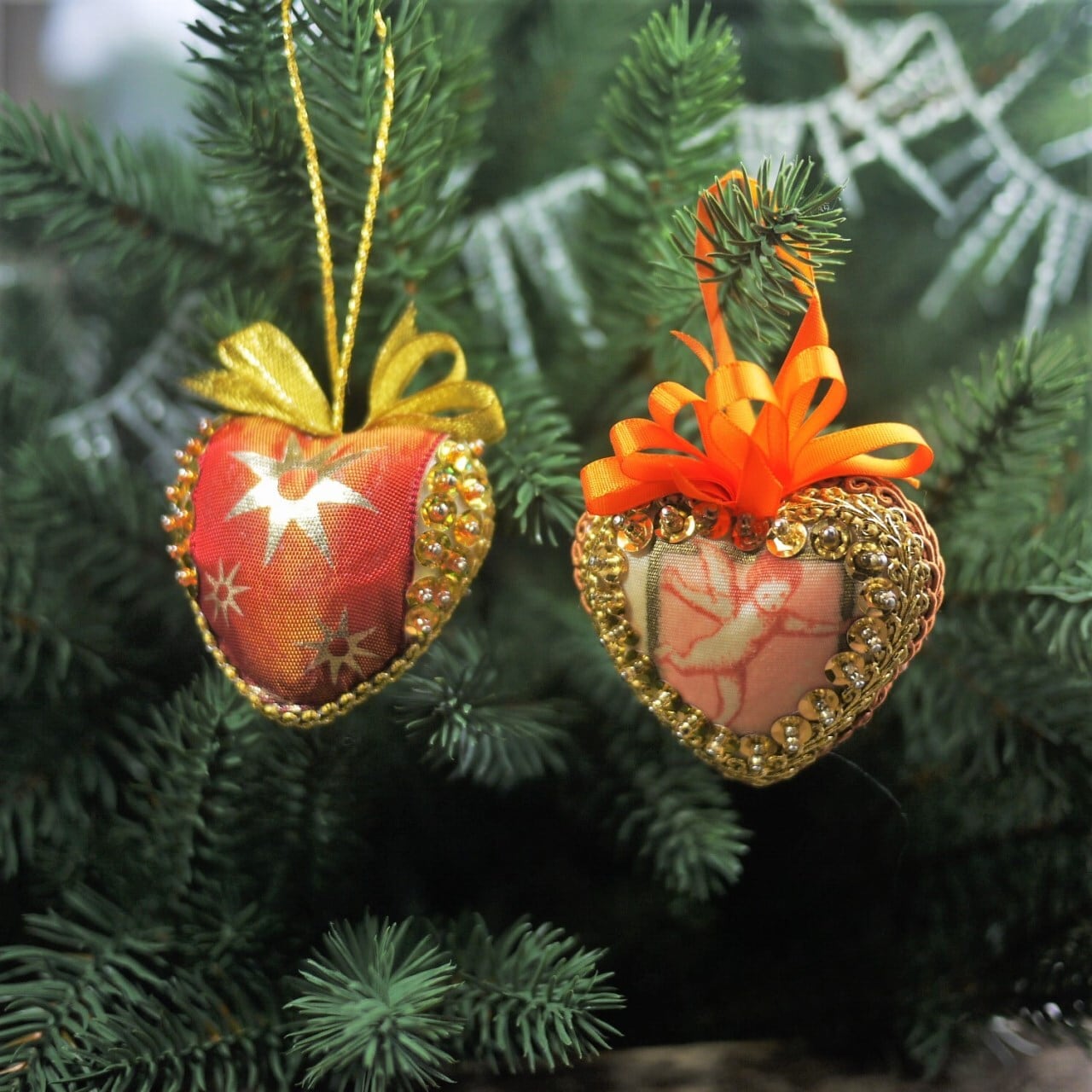 星と天使のハート2P クリスマスツリーオーナメント ドイツ | こりすの